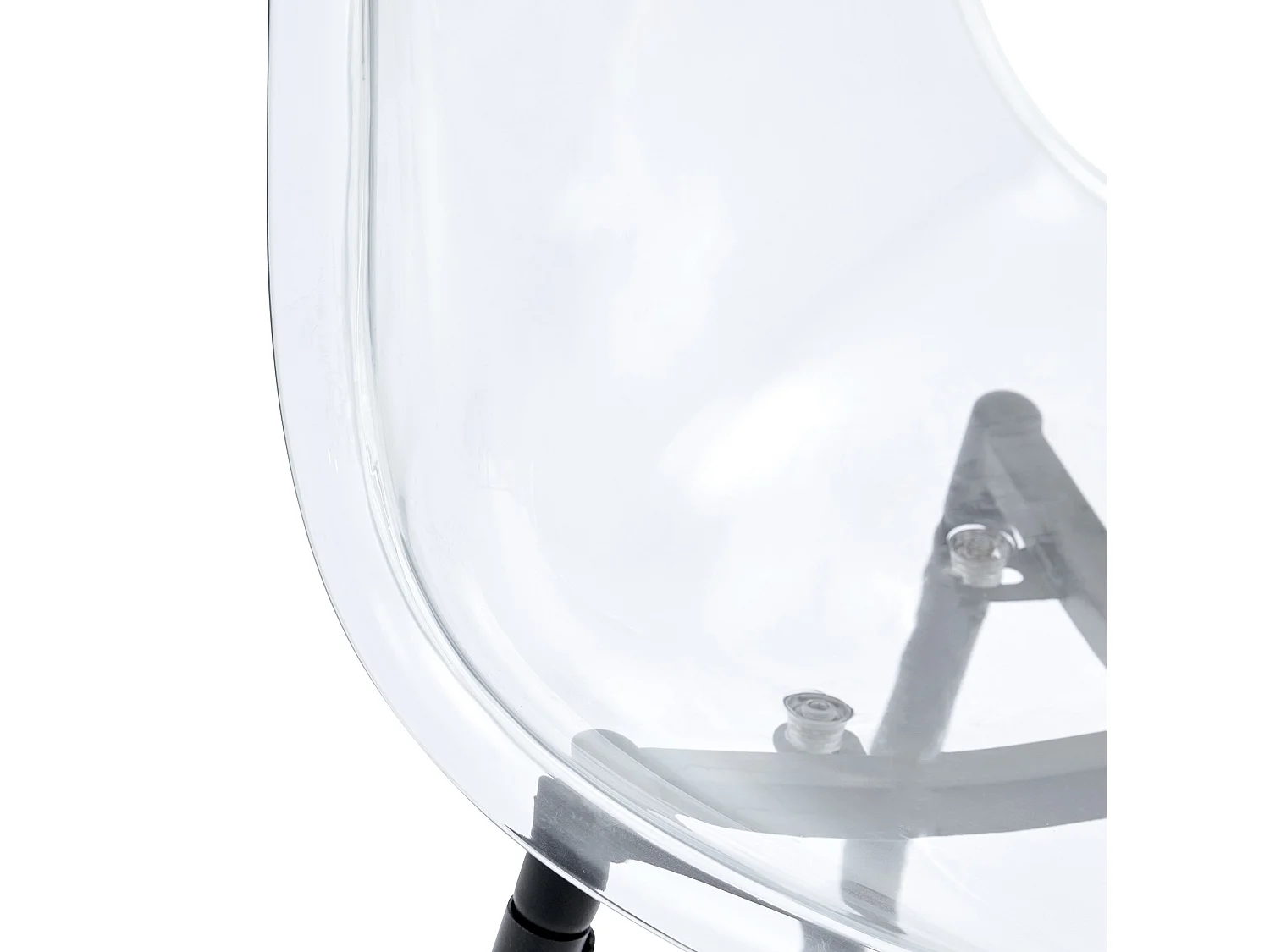 Lot de 2 tabourets de bar transparents avec structure métallique noire
