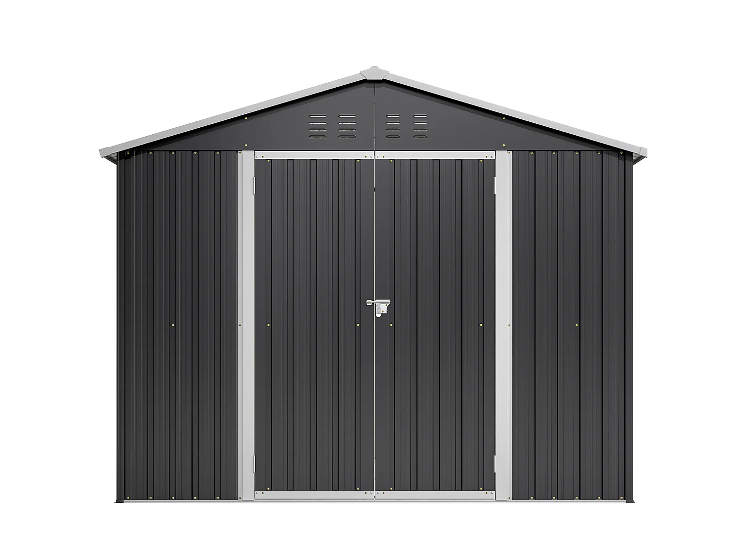 4,13 m² Metalen tuinschuur met schuifdeur en 4 ventilatieopeningen - Grijs