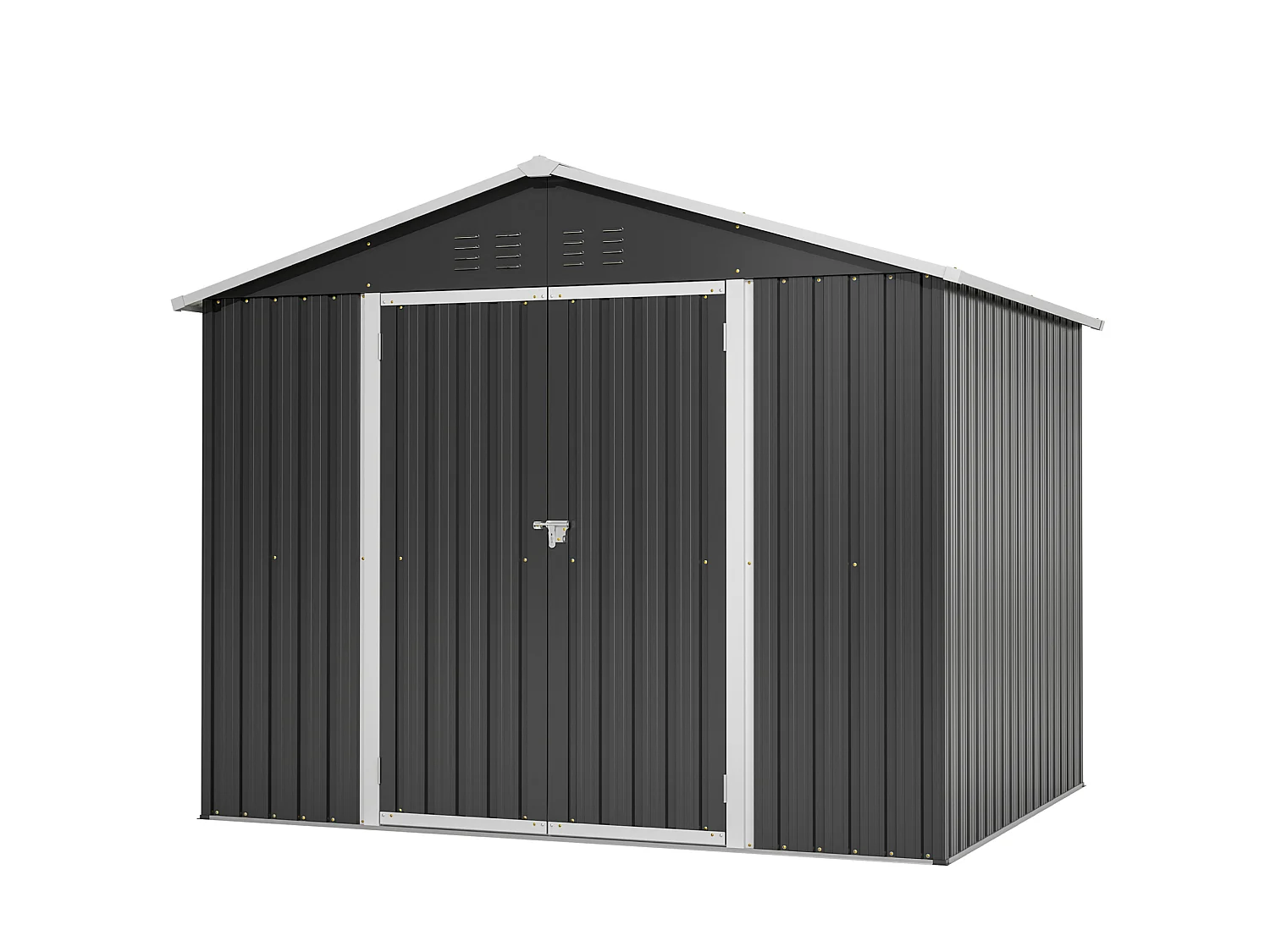 4,13 m² Metalen tuinschuur met schuifdeur en 4 ventilatieopeningen - Grijs