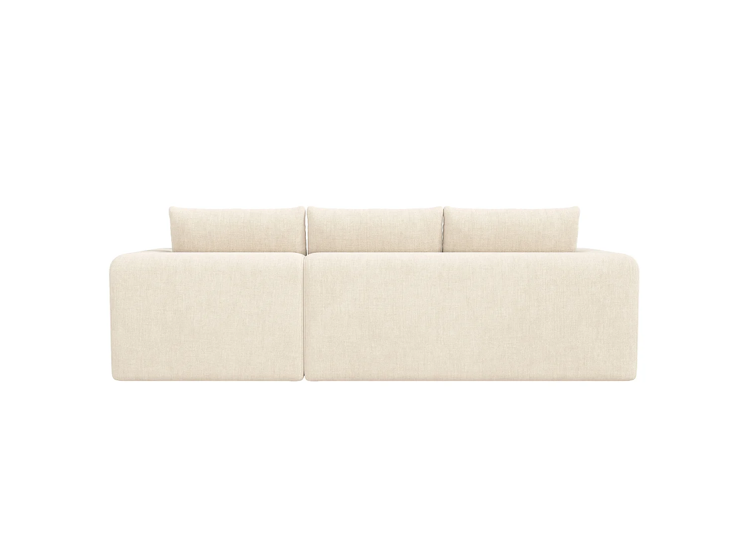 Modulaire hoekbank met 3 zitplaatsen in chenille - Geen montage nodig - Beige