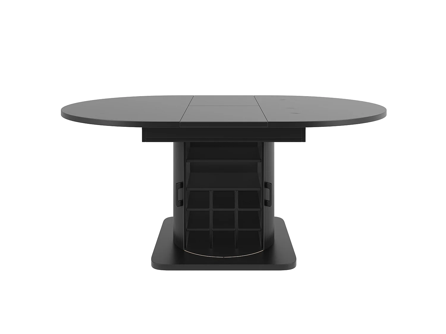 Table à manger extensible 118/158 x 118 cm avec 2 portes - Pour 6-8 places - Marron