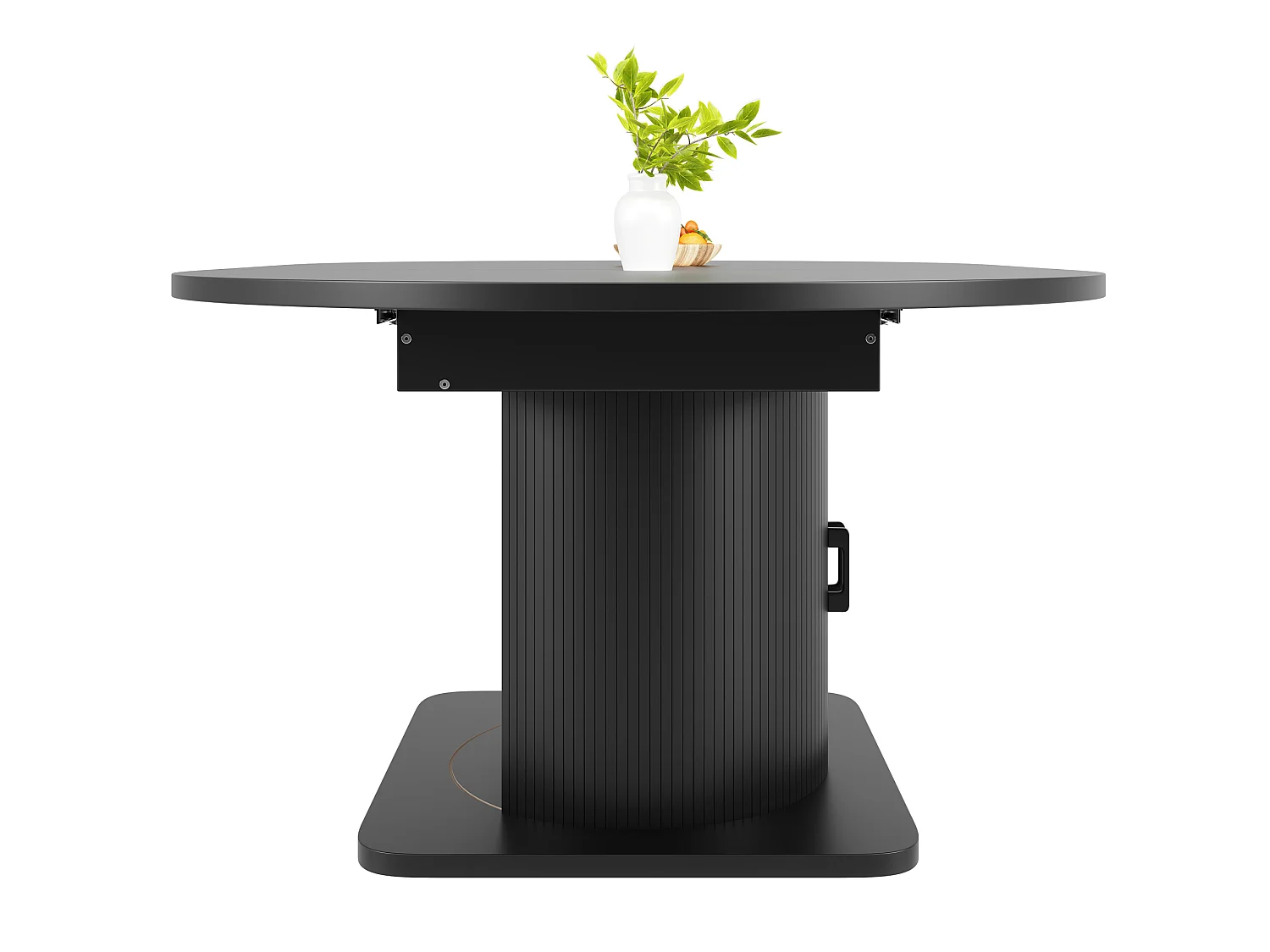 Table à manger extensible 118/158 x 118 cm avec 2 portes - Pour 6-8 places - Marron