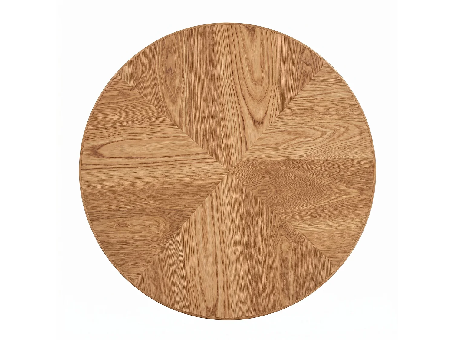 Ronde salontafel, 78 cm, met dik blad en gecanneleerde voet - Houtkleur