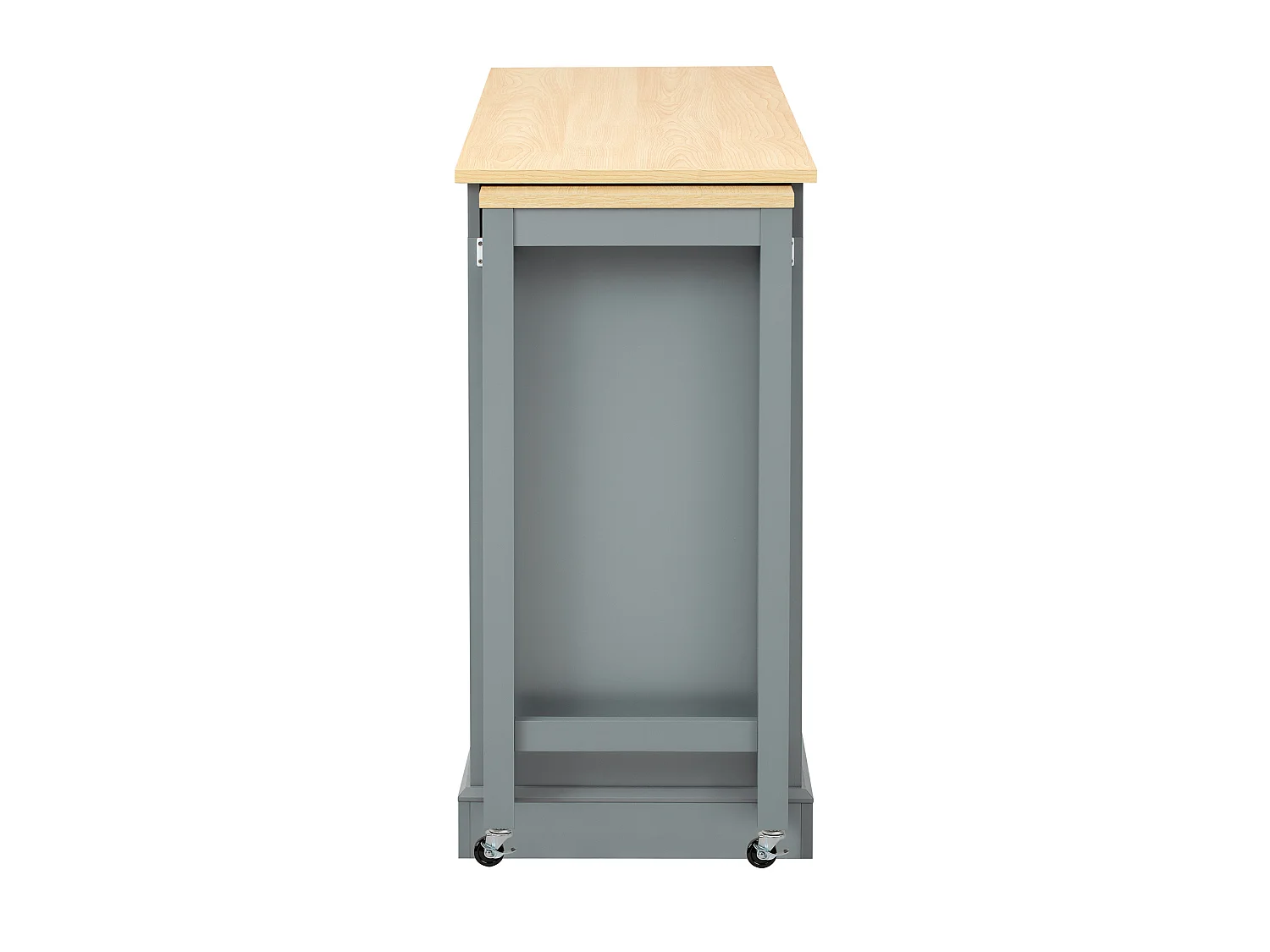 Uitschuifbaar keukeneiland 112-180 × 45 cm met afvalbak en 2 lades - Grijs