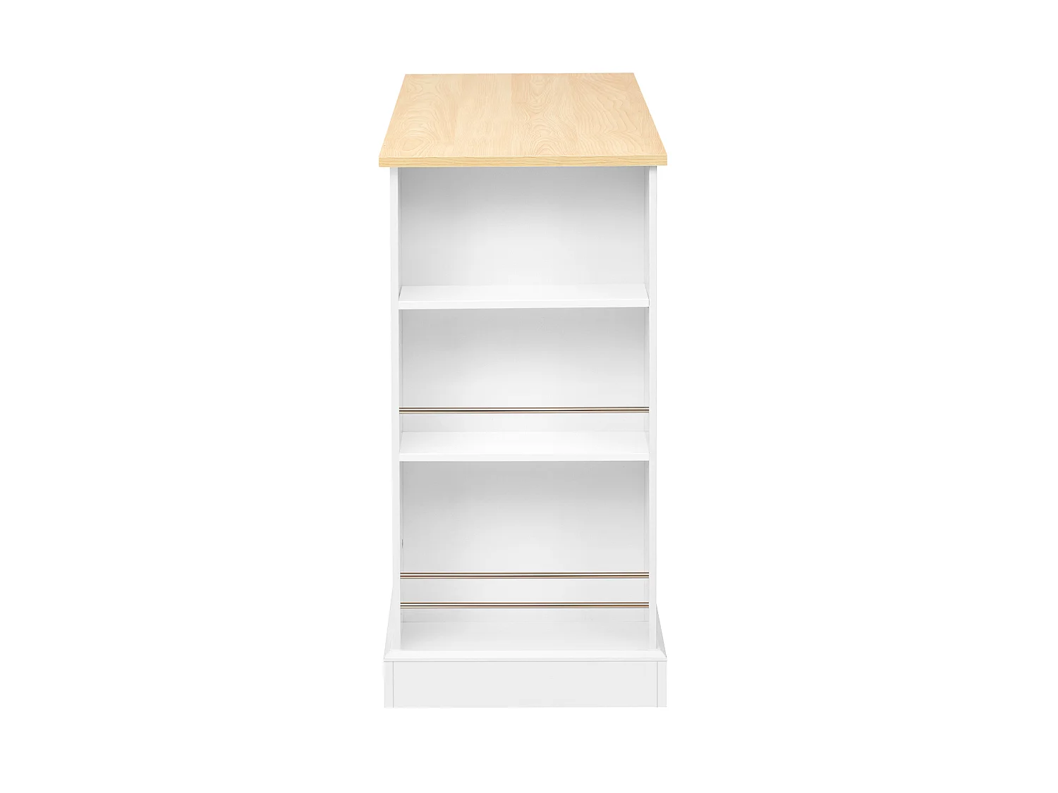 Uitschuifbaar keukeneiland 112-180 × 45 cm met afvalbak en 2 lades - Wit