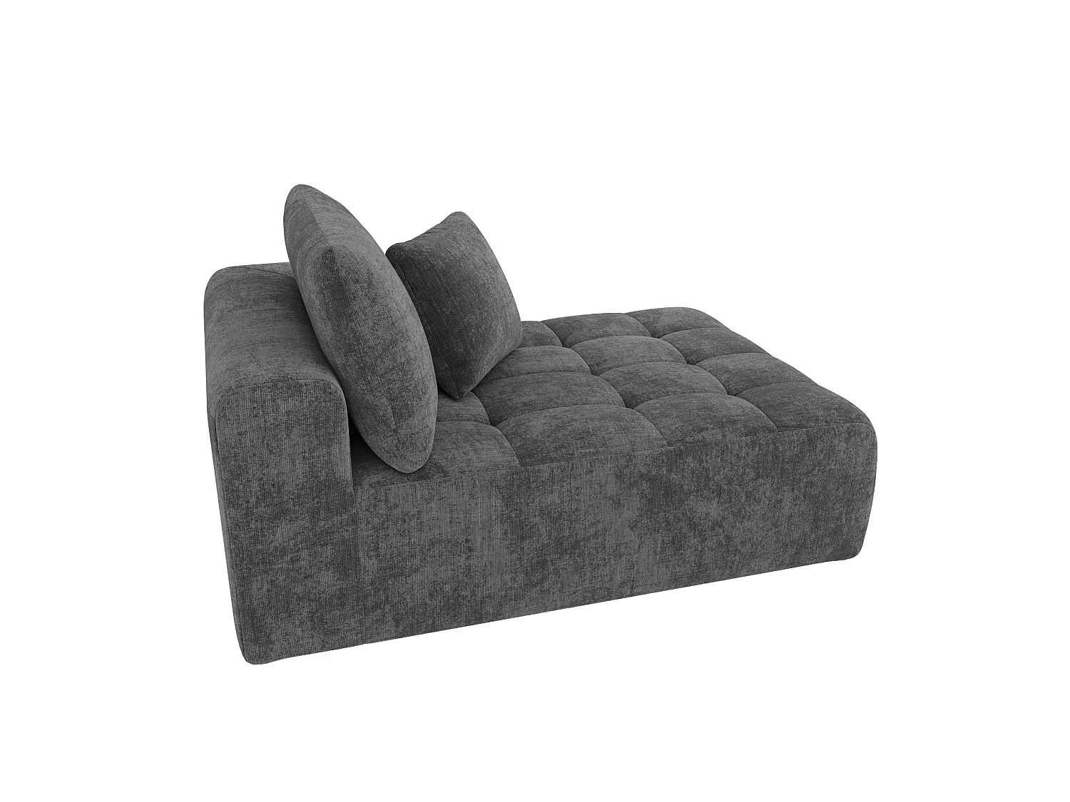 Modulaire hoekbank met 3 zitplaatsen in chenille - Geen montage nodig - Donkergrijs