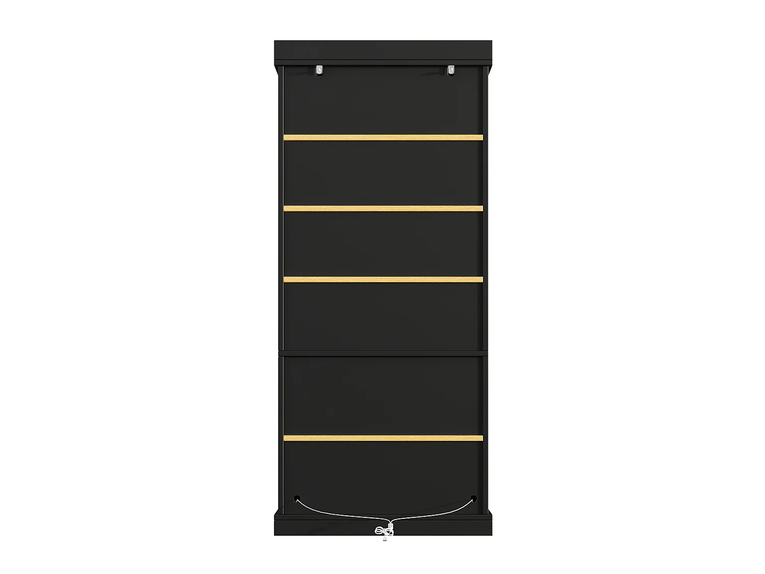 Vitrine haute 80x40x180 cm avec LED et 4 portes verre - Noir