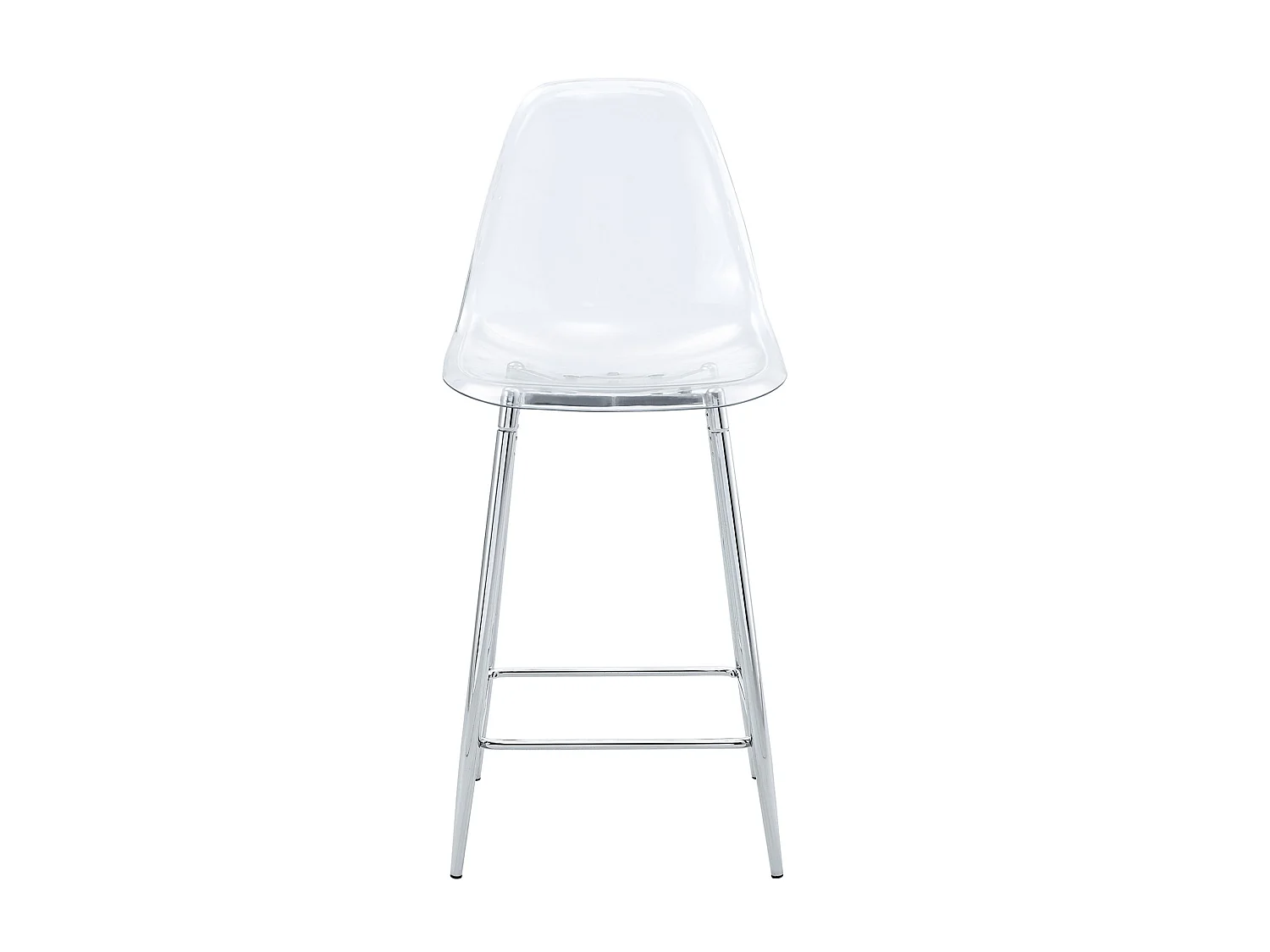 Lot de 2 tabourets de bar transparents avec structure métallique argenté