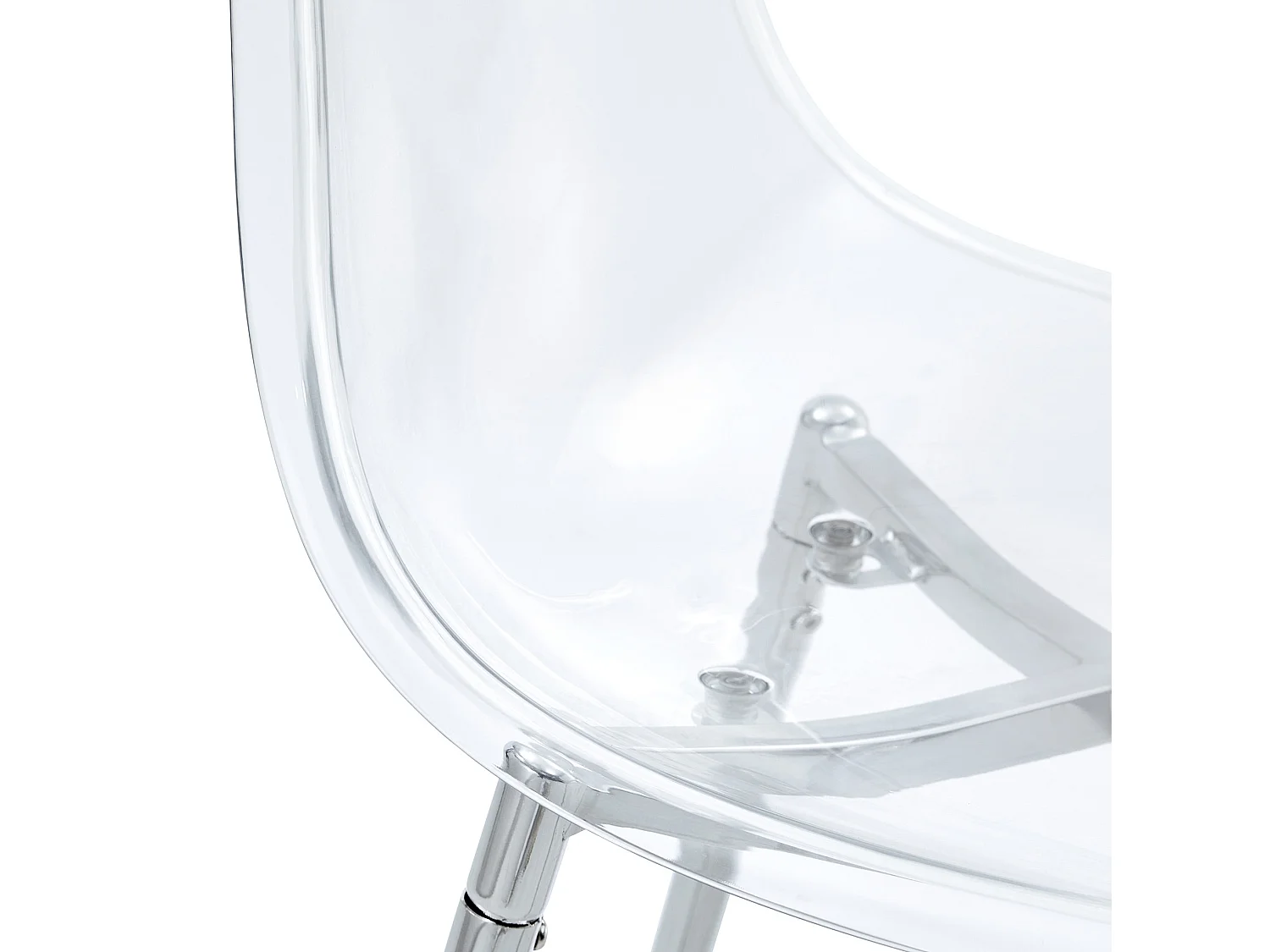 Lot de 2 tabourets de bar transparents avec structure métallique argenté