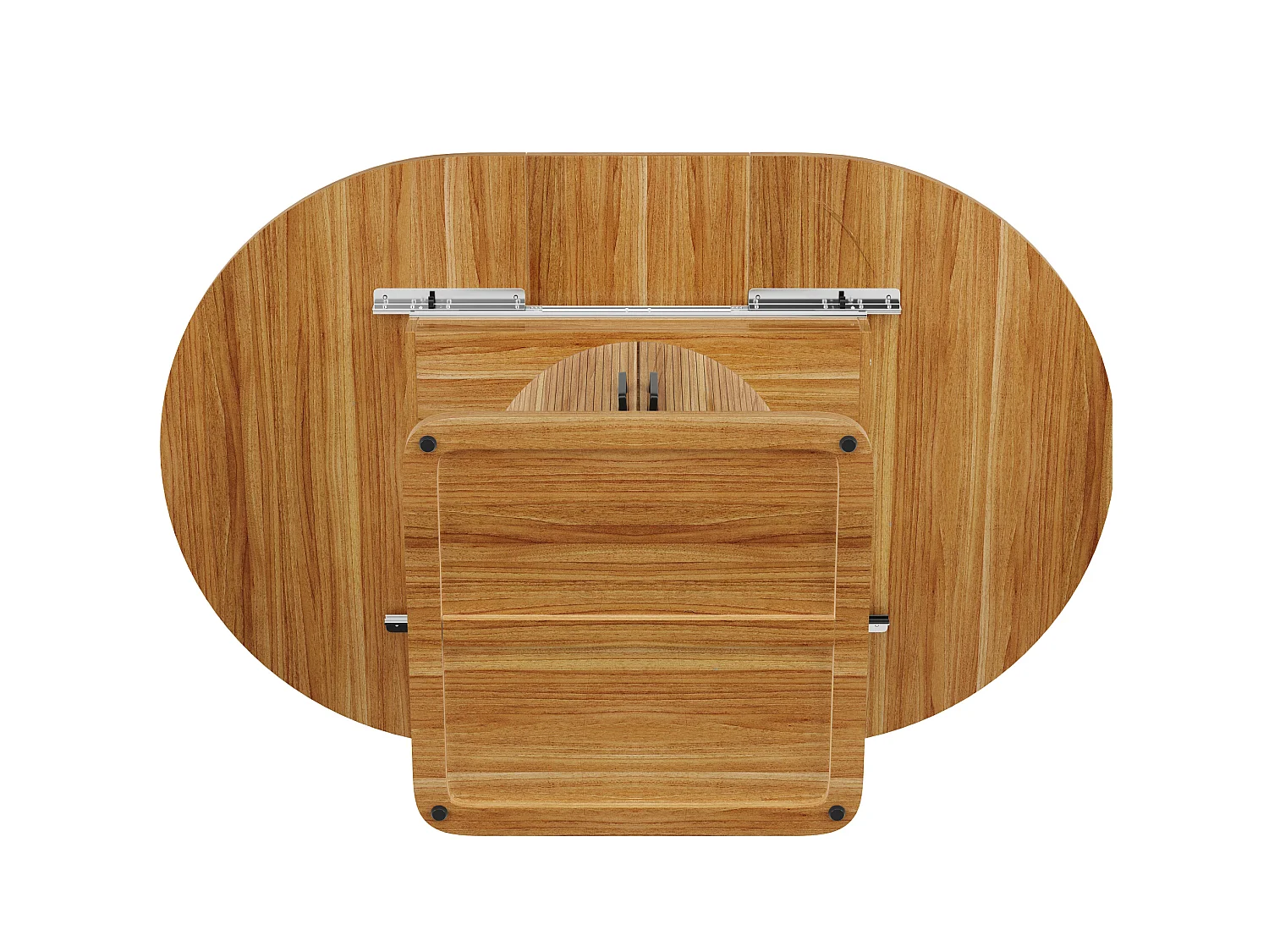 Table à manger extensible 118/158 x 118 cm avec 2 portes - Pour 6-8 places - Marron