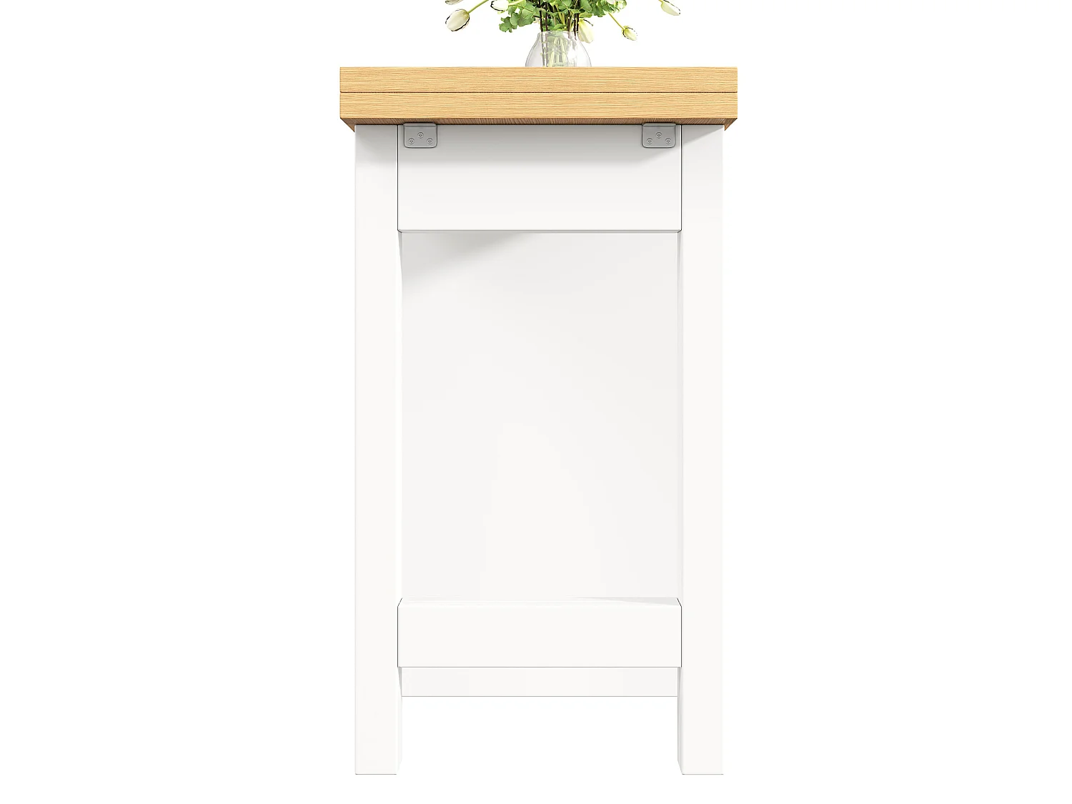 Bar giratório extensível de 120 a 197 cm com prateleiras, iluminação LED e porta - Branco