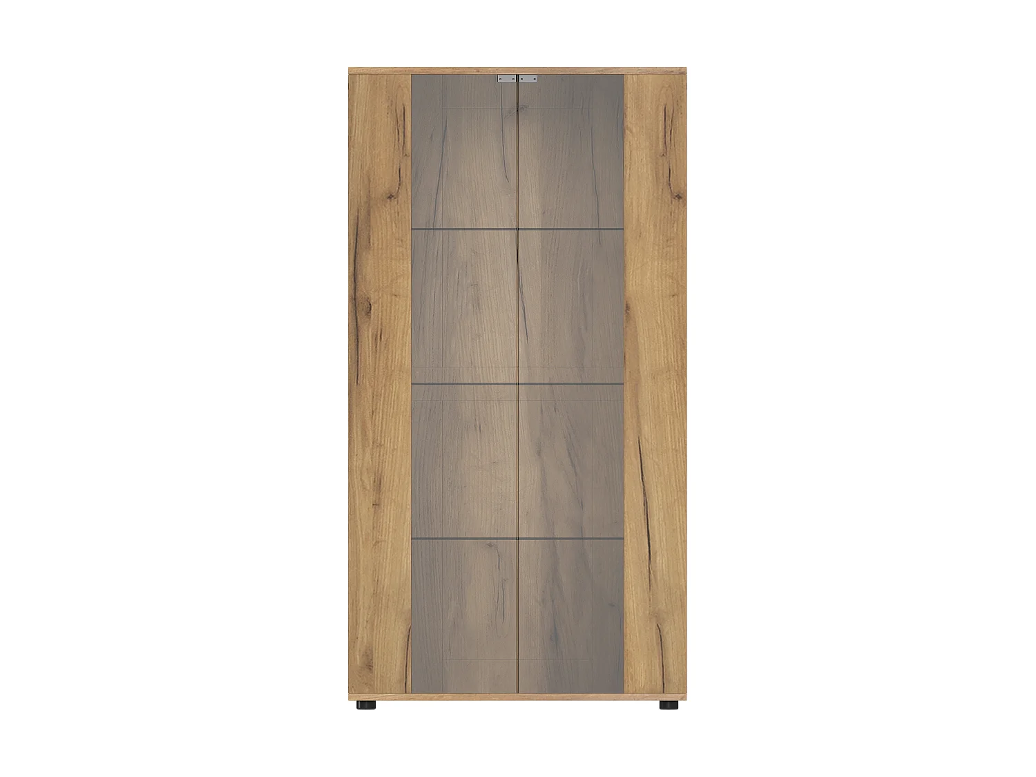 Vitrine 80x36x150cm - avec 2 portes vitrées et 4 étagères - lumières LED à intensité variable - Naturel
