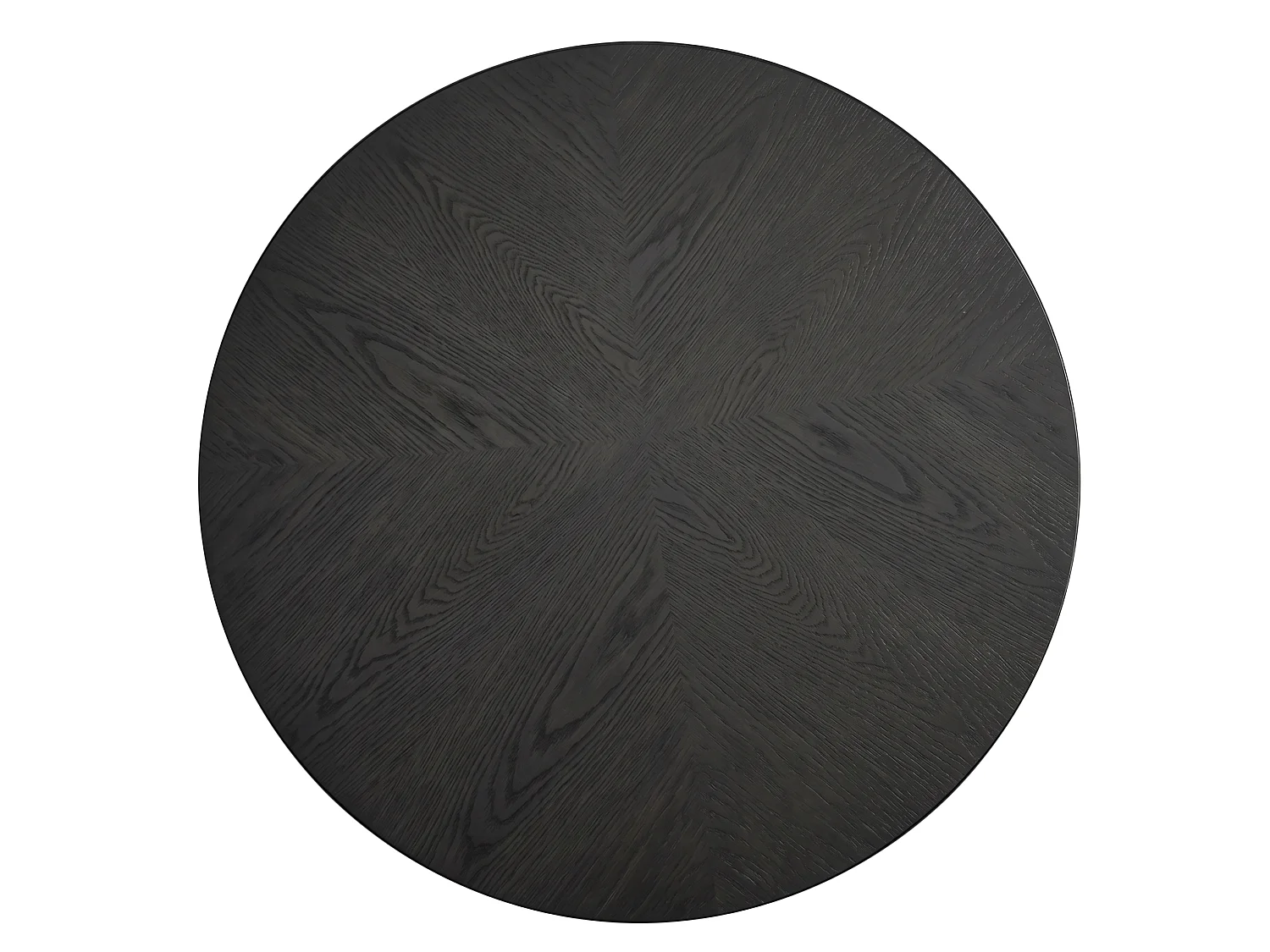 Table basse ronde 78 cm avec plateau épais et base cannelée - Noir