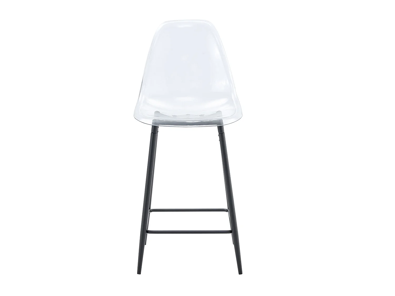 Lot de 4 tabourets de bar transparents avec structure métallique noire