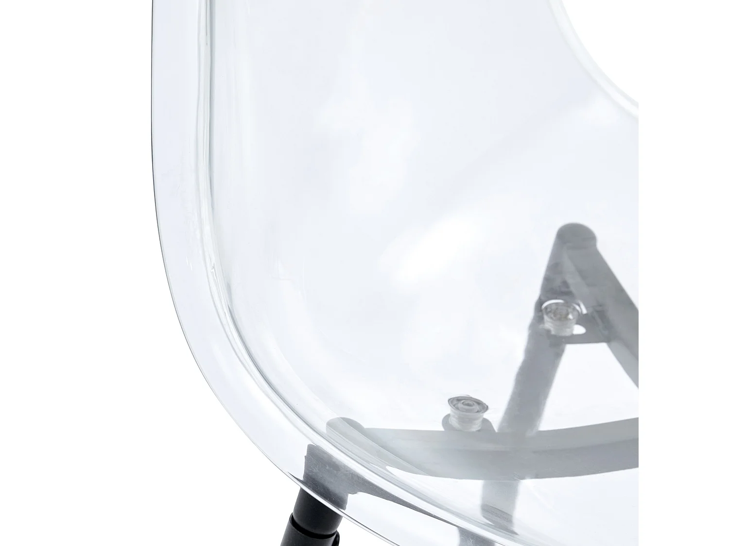 Lot de 4 tabourets de bar transparents avec structure métallique noire