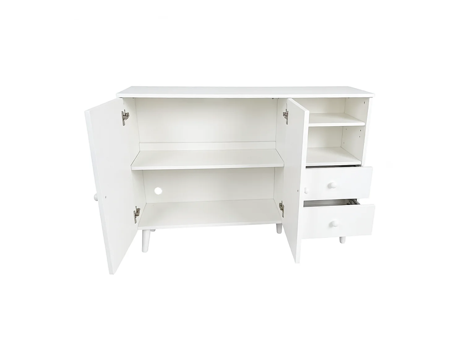 Buffet avec 2 portes et 2 tiroirs - Blanc 118 x 35 x 82 cm