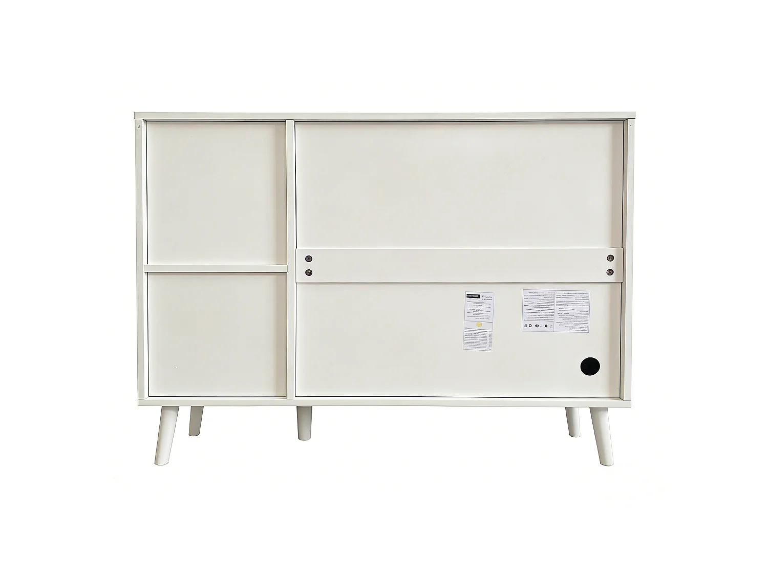 Buffet avec 2 portes et 2 tiroirs - Blanc 118 x 35 x 82 cm