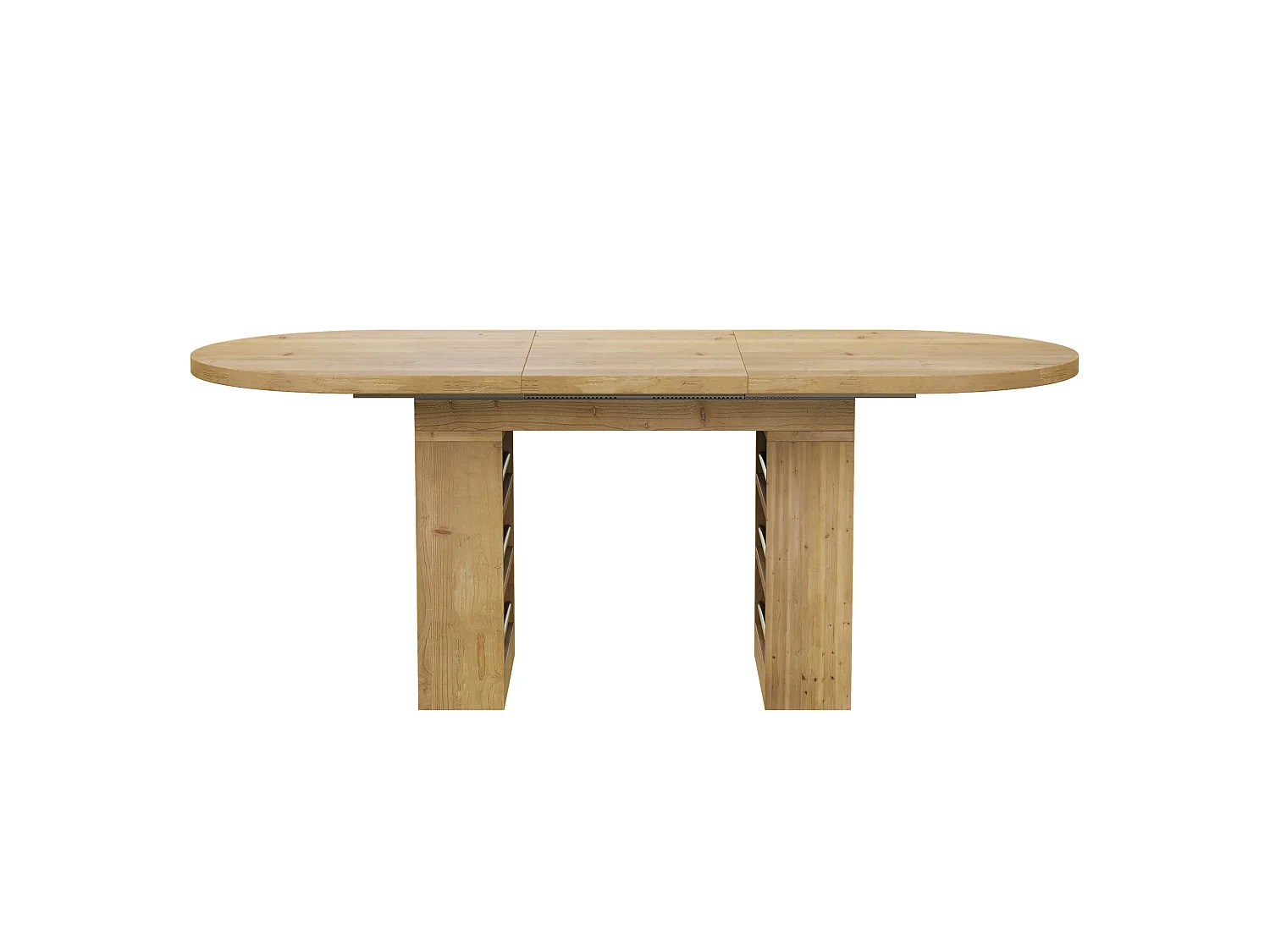Table à manger extensible 150/200 x 90 cm avec étagères - Pour 6 à 8 personnes - Couleur bois