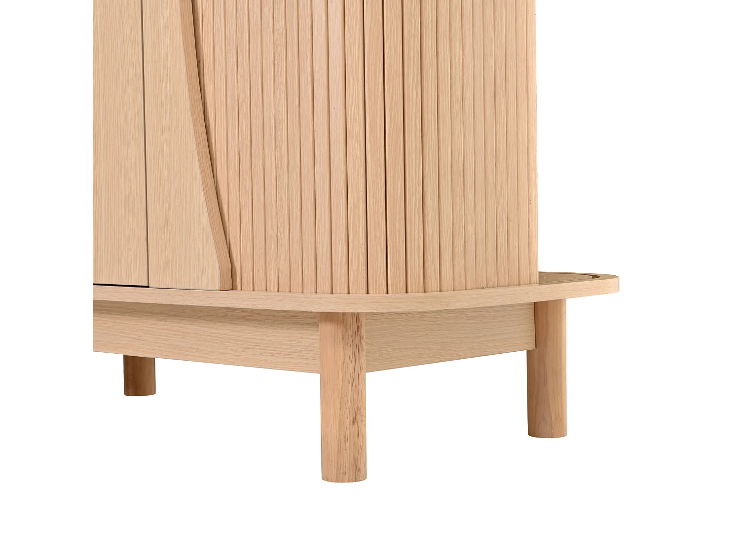 Buffet 140x40x88 cm avec 4 portes et étagère réglable - Couleur bois