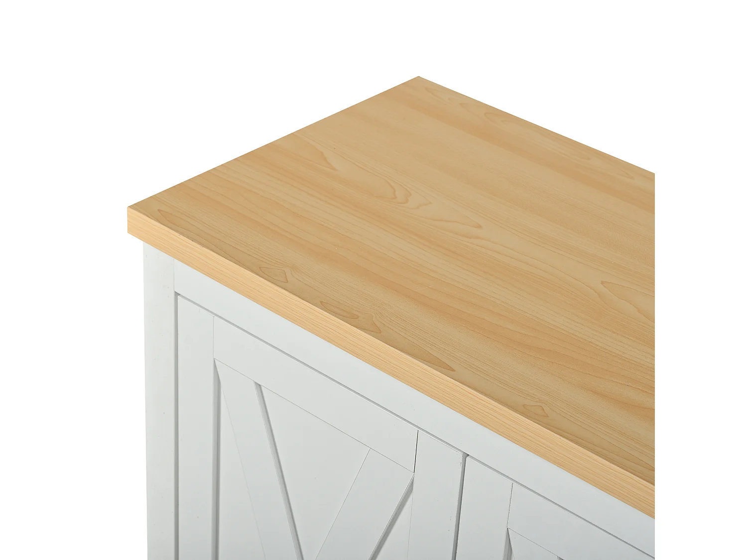 Buffet 140x40x78 cm avec 4 portes et étagères réglables - Blanc