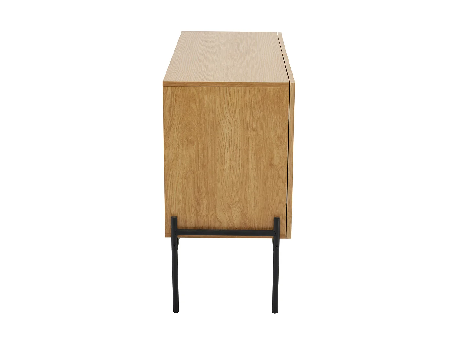 Buffet à 2 portes et pieds en métal - Design linéaire - Naturel clair et noir