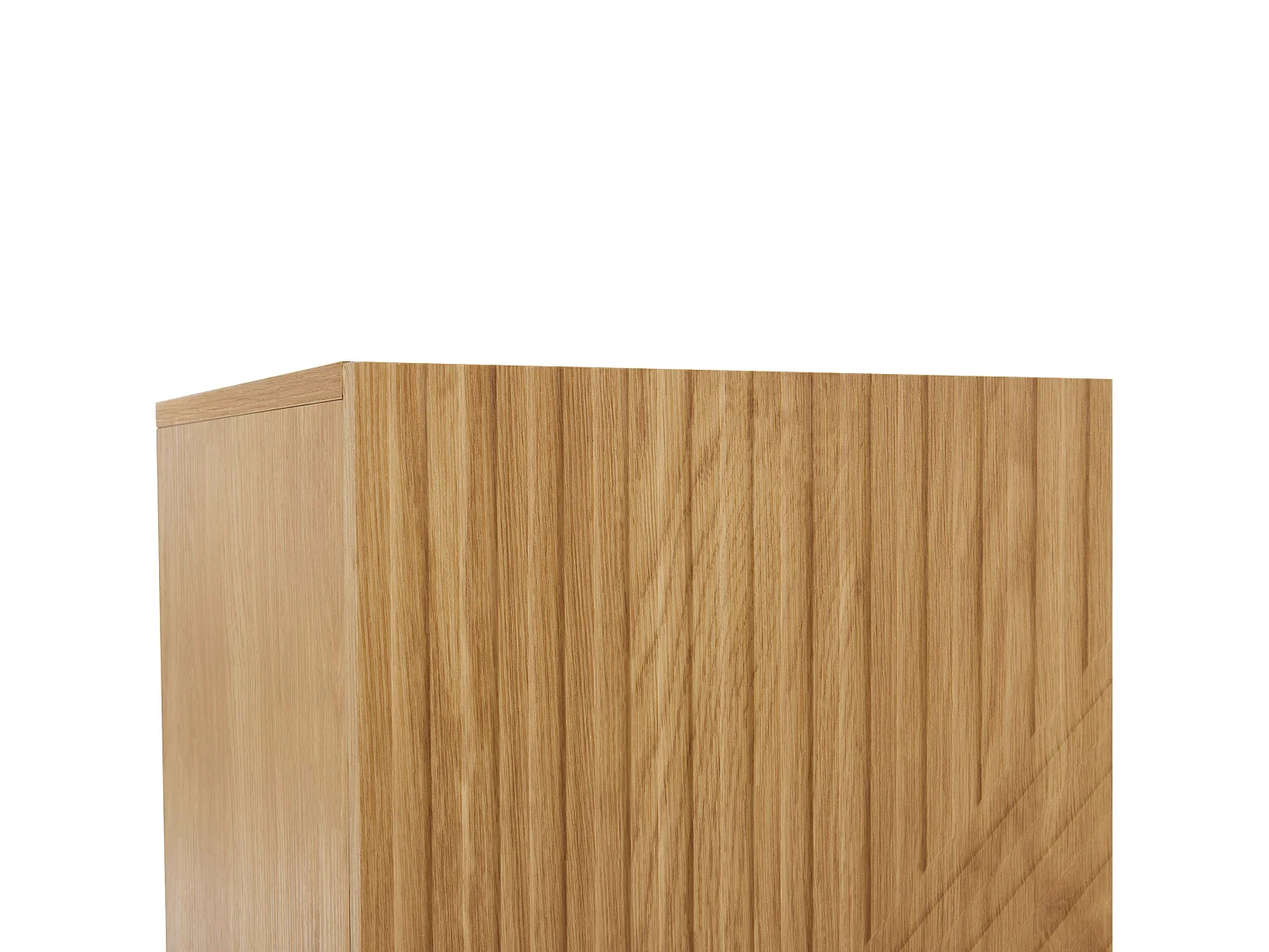 Buffet à 2 portes et pieds en métal - Design linéaire - Naturel clair et noir