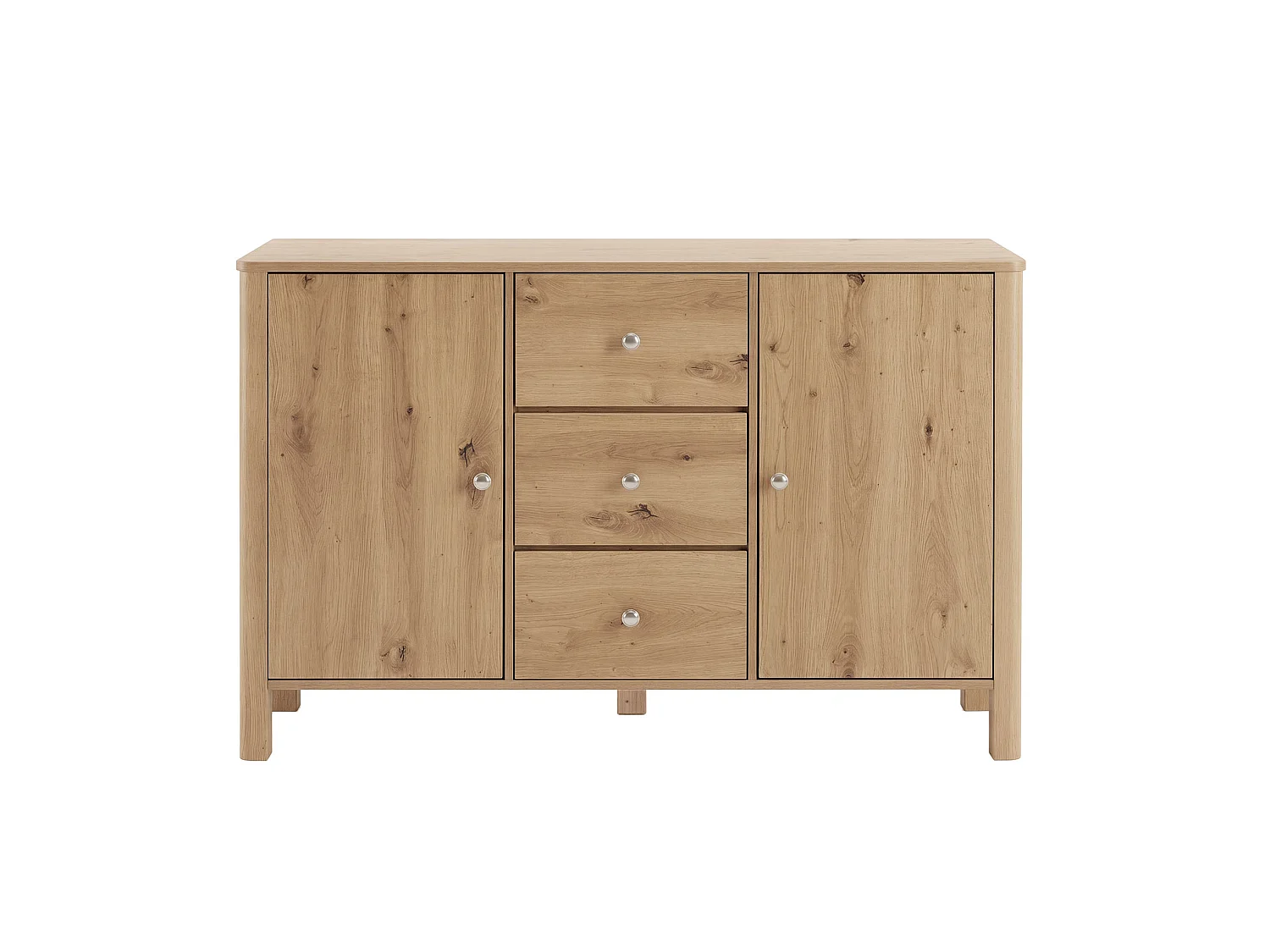 Dressoir met 3 lades en 2 deuren - Houtkleur 120 x 40 x 80 cm
