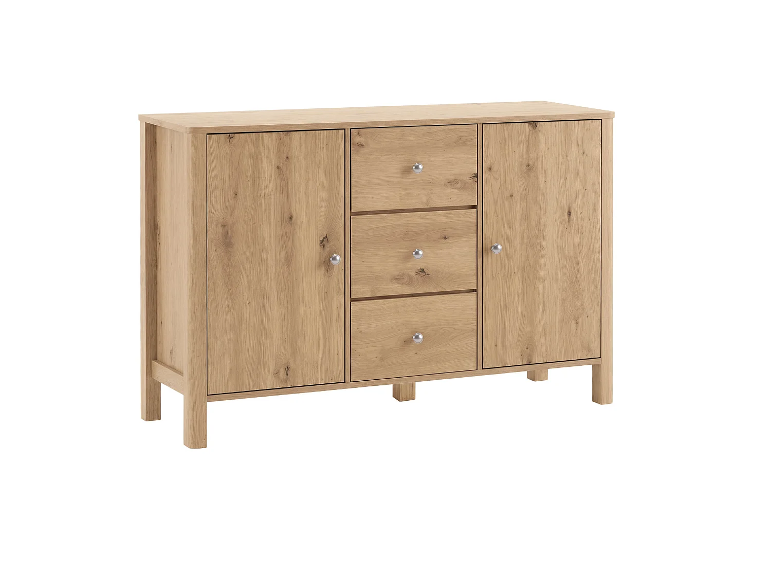 Dressoir met 3 lades en 2 deuren - Houtkleur 120 x 40 x 80 cm