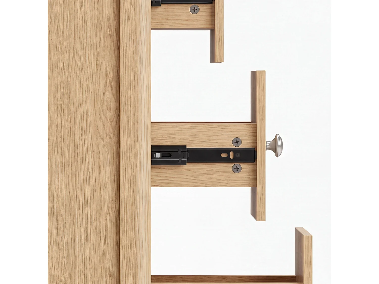 Dressoir met 3 lades en 2 deuren - Houtkleur 120 x 40 x 80 cm