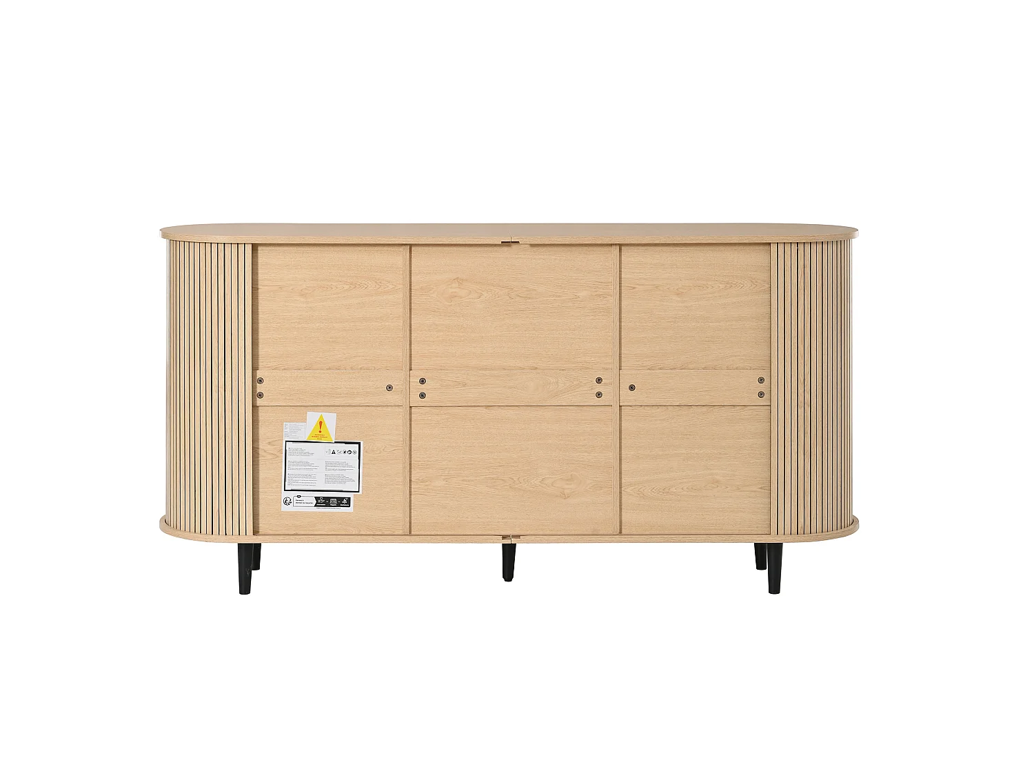 Buffet avec 3 tiroirs et 2 portes coulissantes - Couleur bois