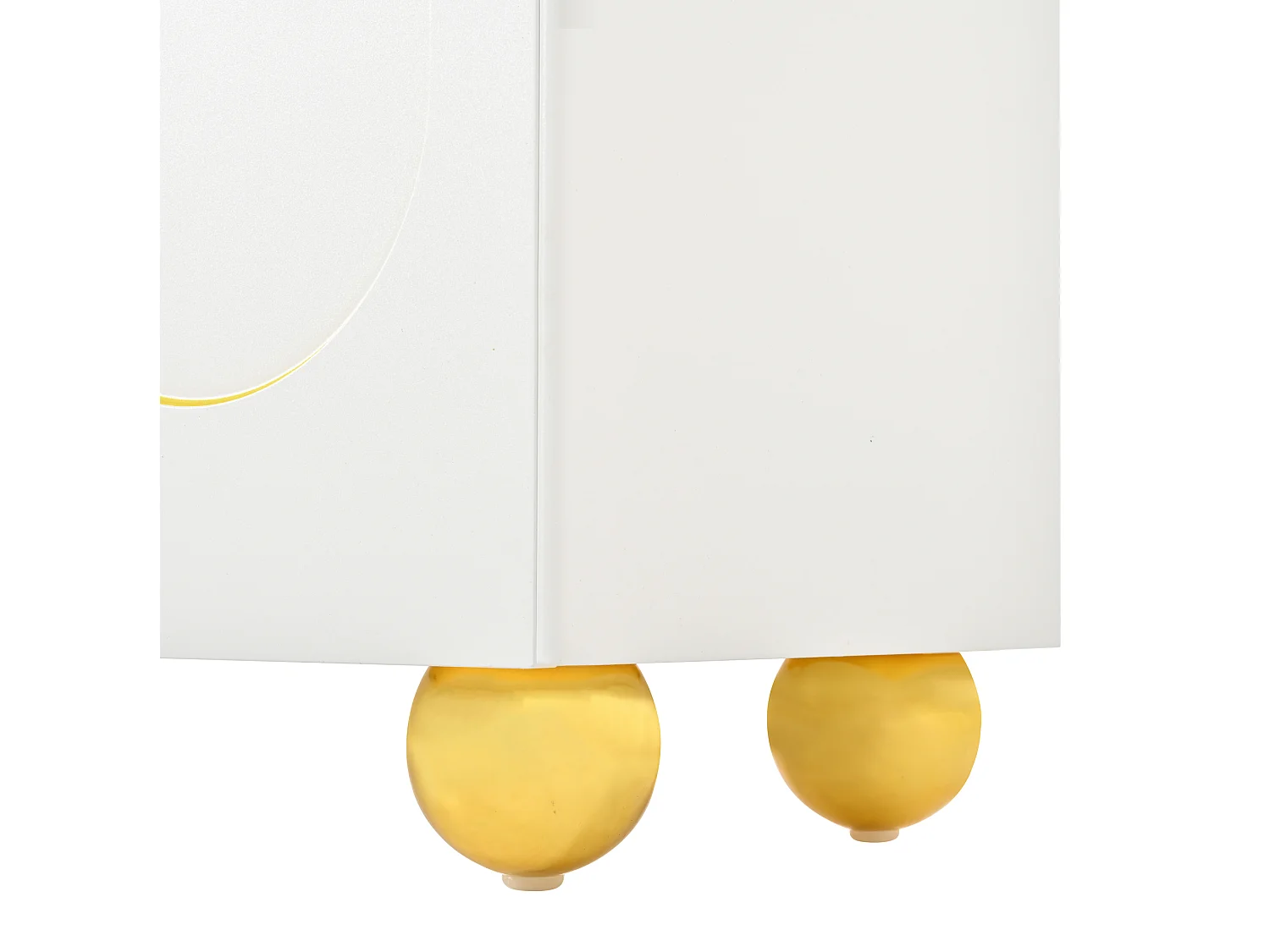 Dressoir 140x40x74 cm met 4 deuren en gouden metalen poten - Wit