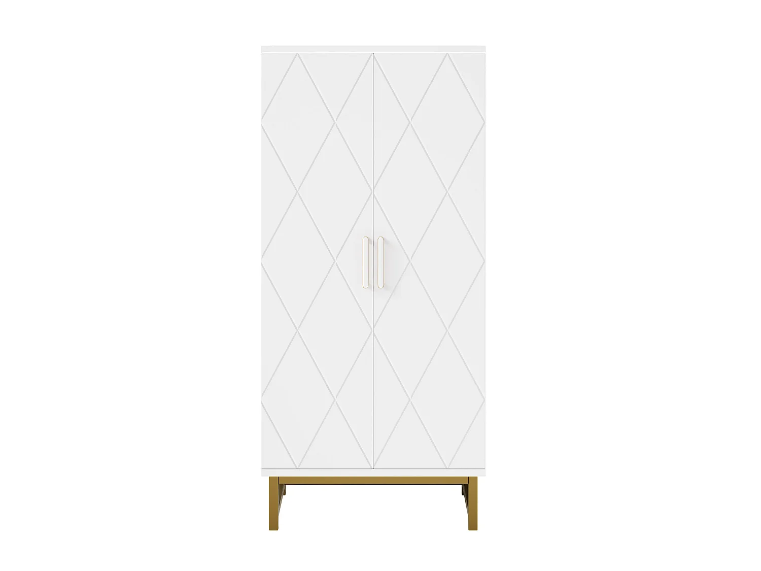 Hög skänk 60x40x130 cm vit med justerbara hyllor och 2 dörrar