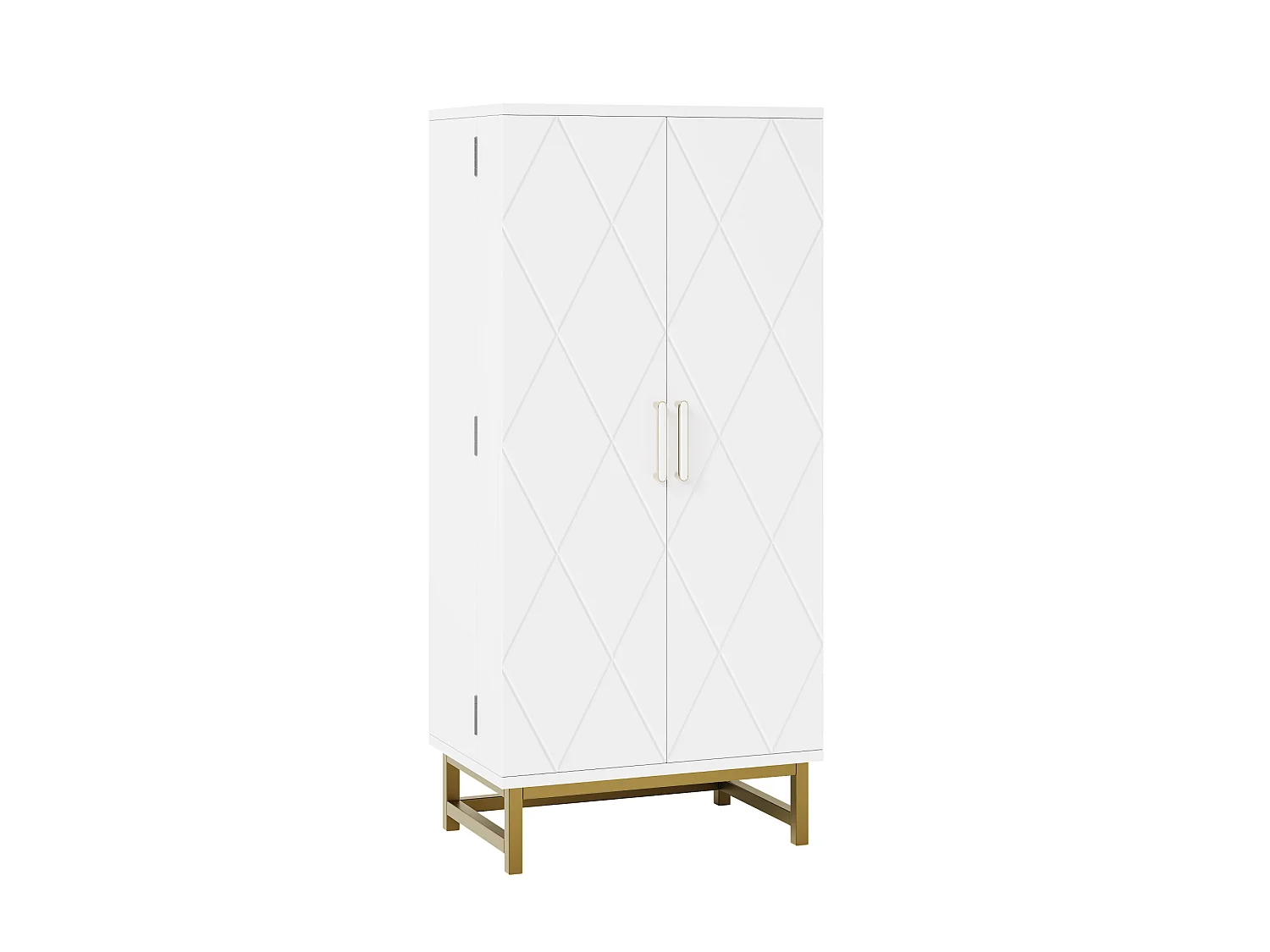 Hög skänk 60x40x130 cm vit med justerbara hyllor och 2 dörrar
