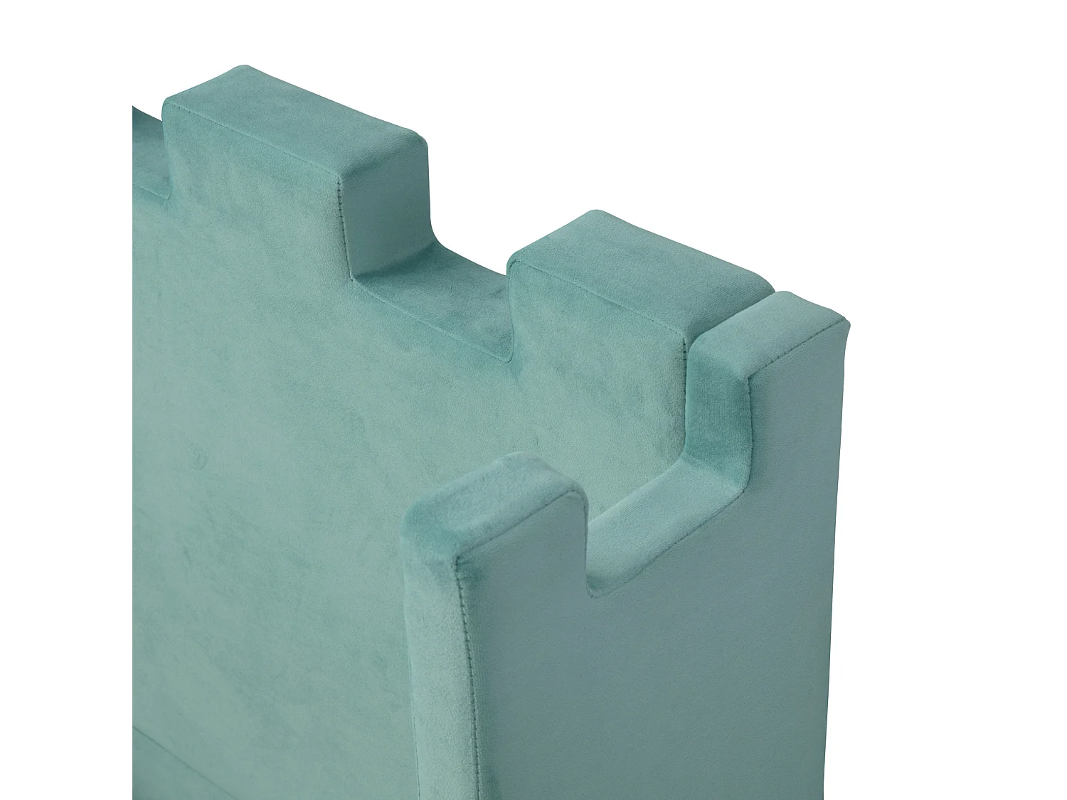 Lit enfant 90x200 cm avec tiroir et étagère rabattable - Velours bleu-vert