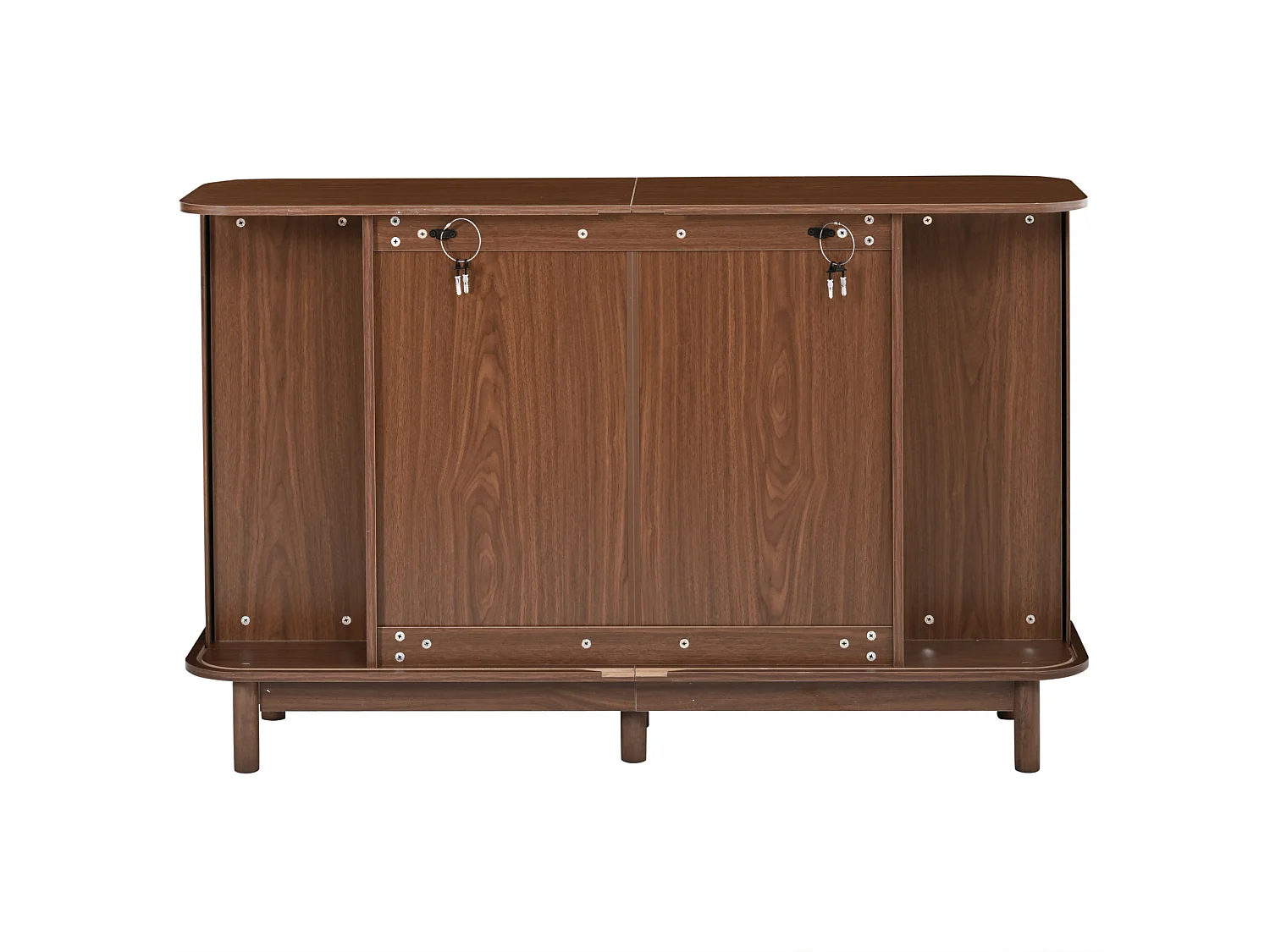 Buffet 140x40x88 cm avec 4 portes et étagère réglable - Marron