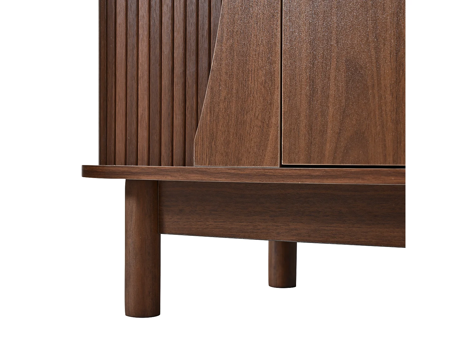 Buffet 140x40x88 cm avec 4 portes et étagère réglable - Marron