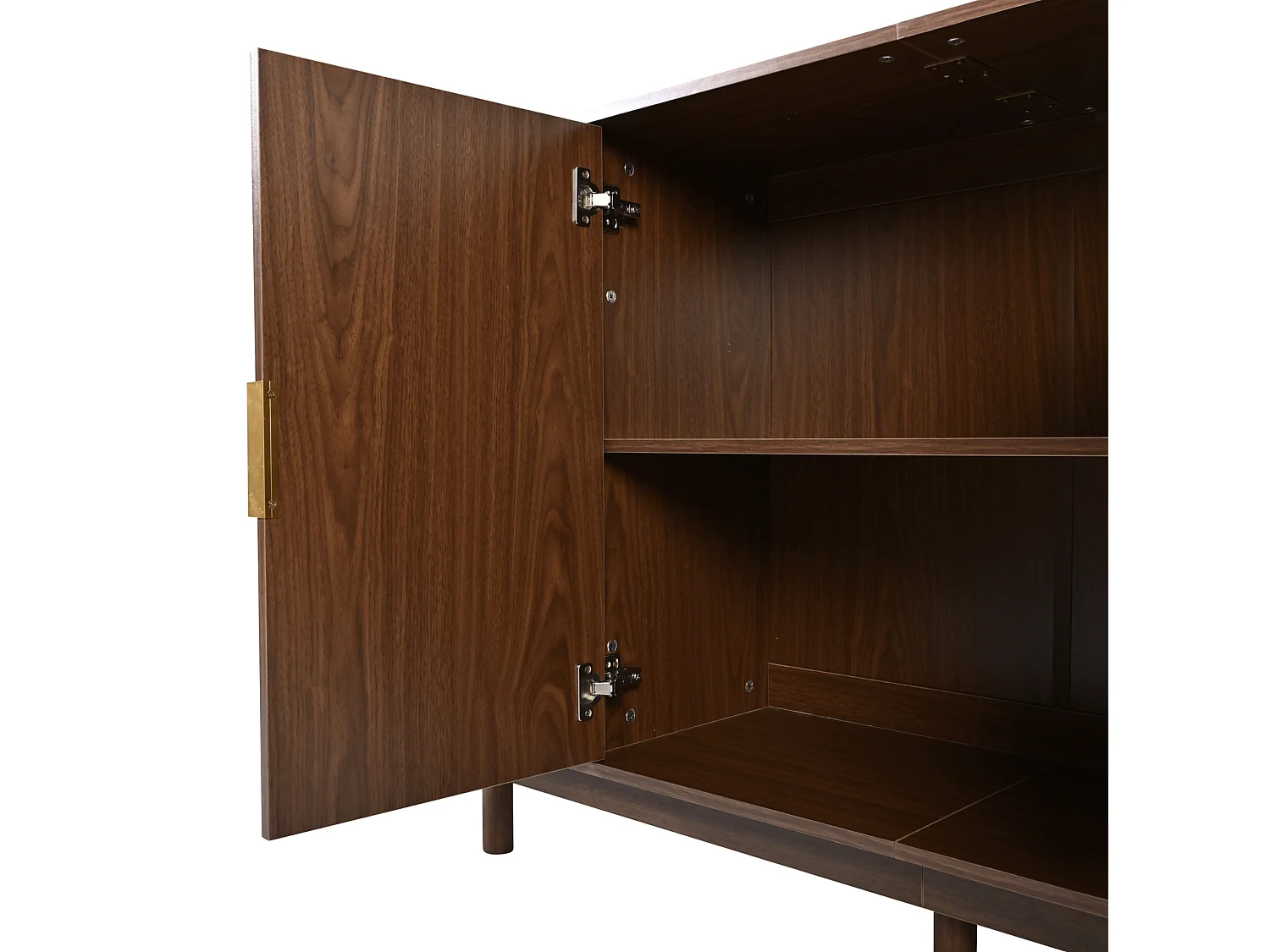 Buffet 140x40x88 cm avec 4 portes et étagère réglable - Marron