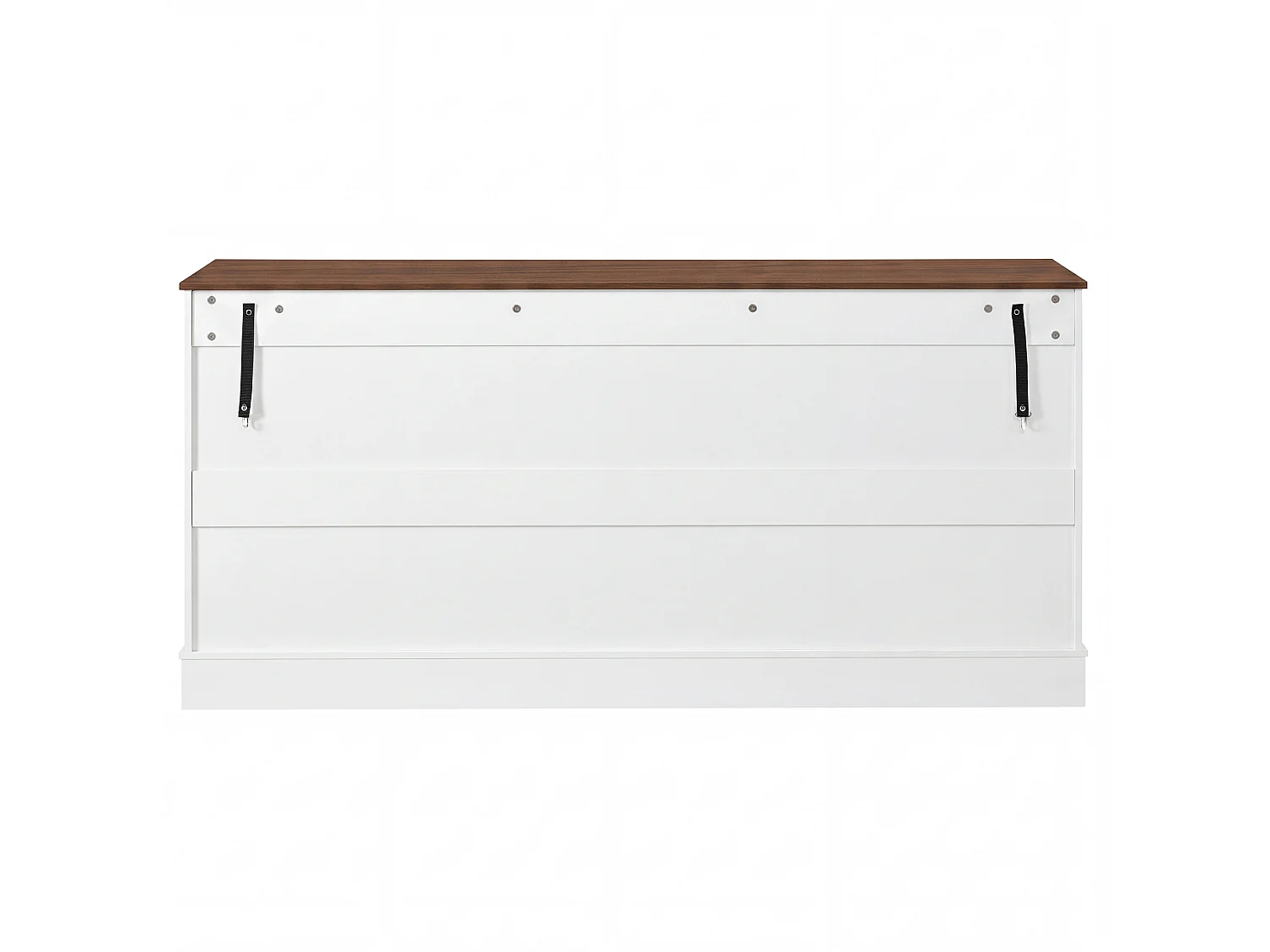 Buffetkast met 3 lades en 4 deuren met verticaal reliëf - Wit 160x40x75 cm