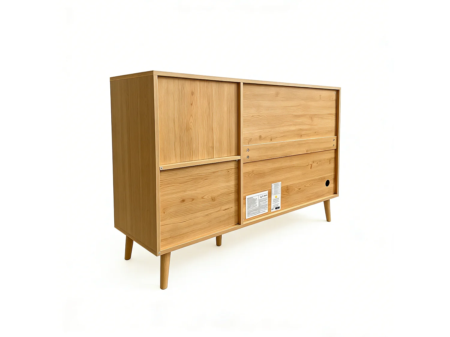 Buffet avec 2 portes et 2 tiroirs - Couleur bois 118 x 35 x 82 cm