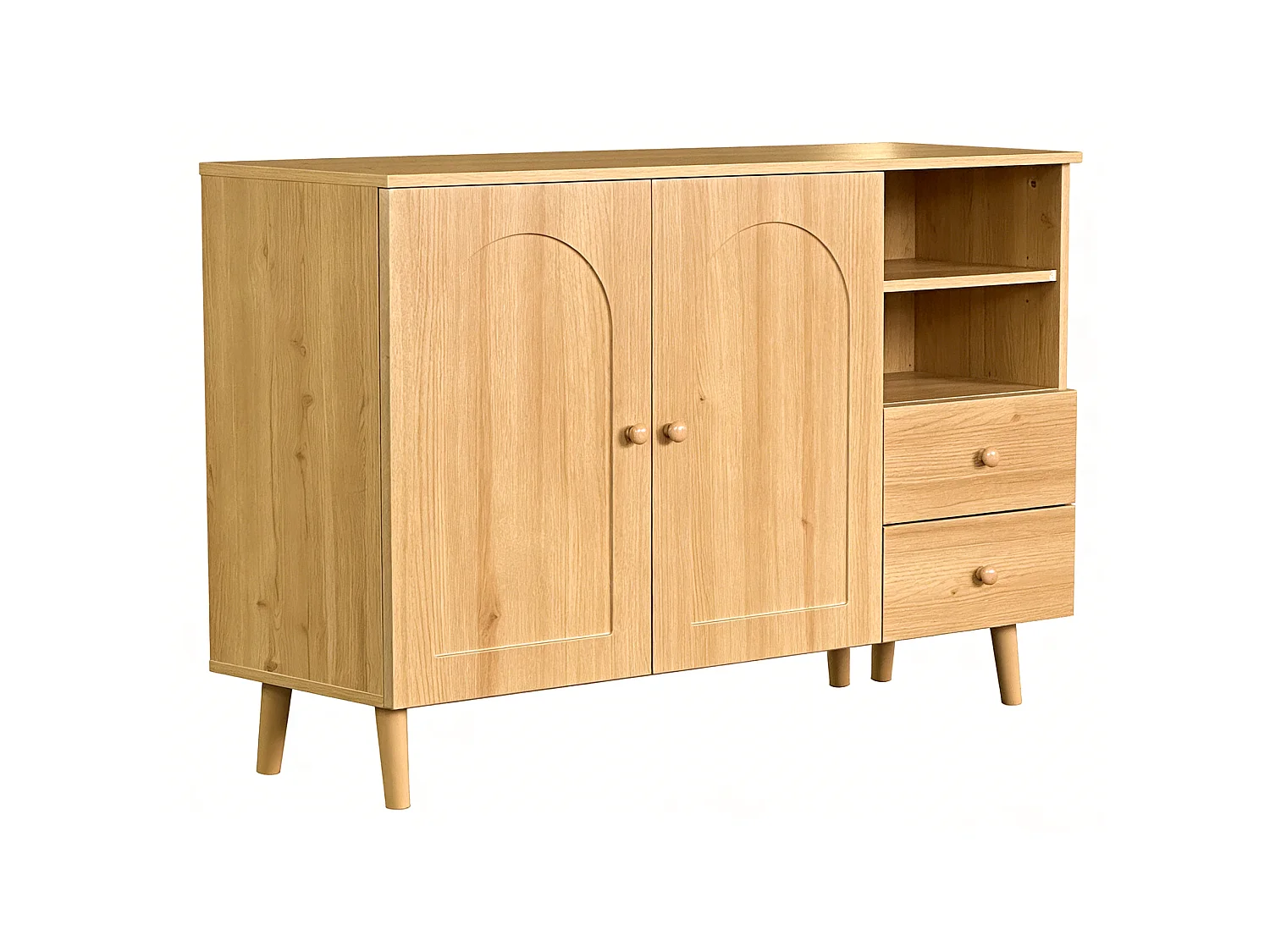 Buffet avec 2 portes et 2 tiroirs - Couleur bois 118 x 35 x 82 cm