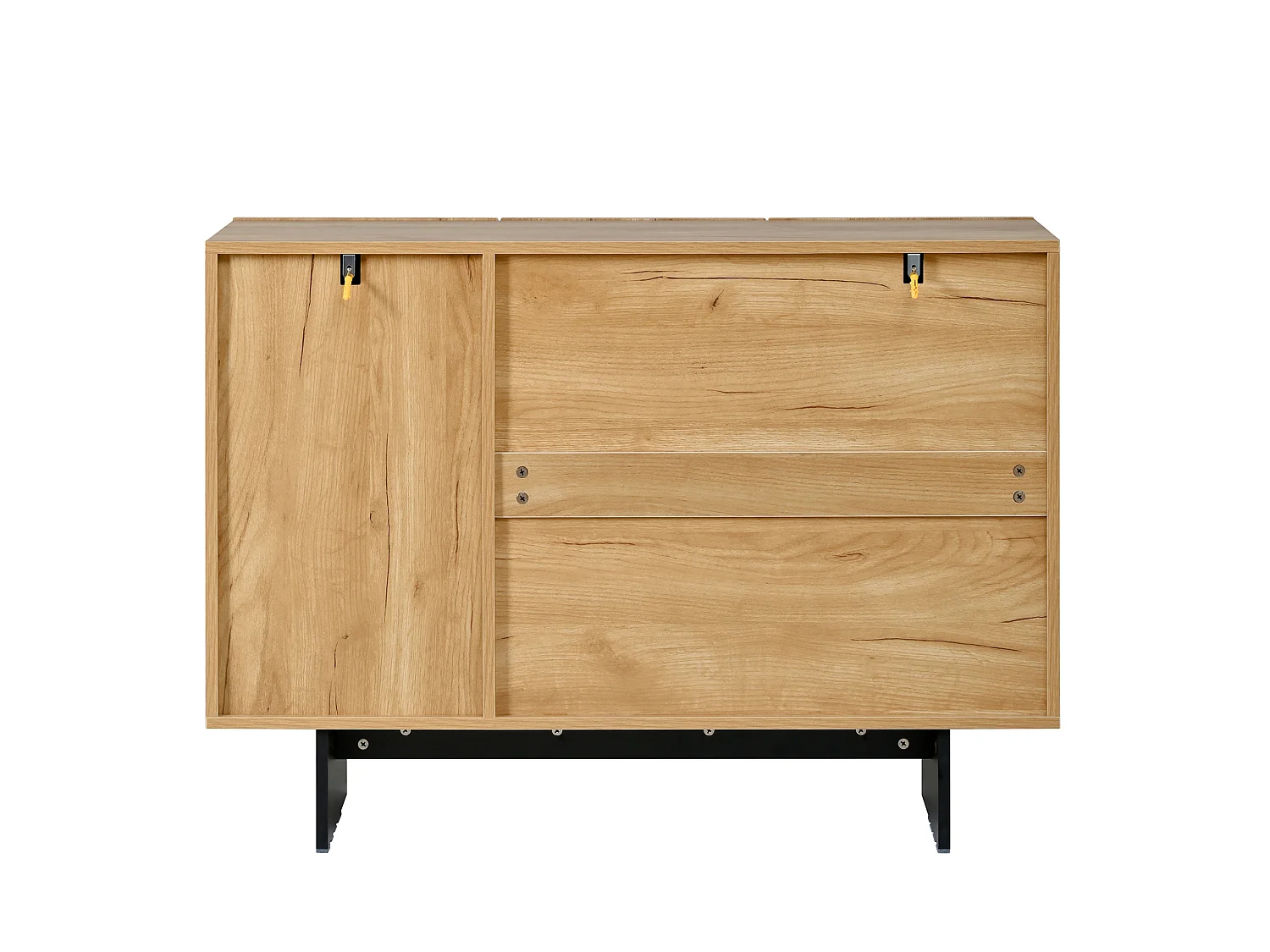 Buffet avec 3 portes et étagères réglables - Bois et noir 105x33,5x76 cm