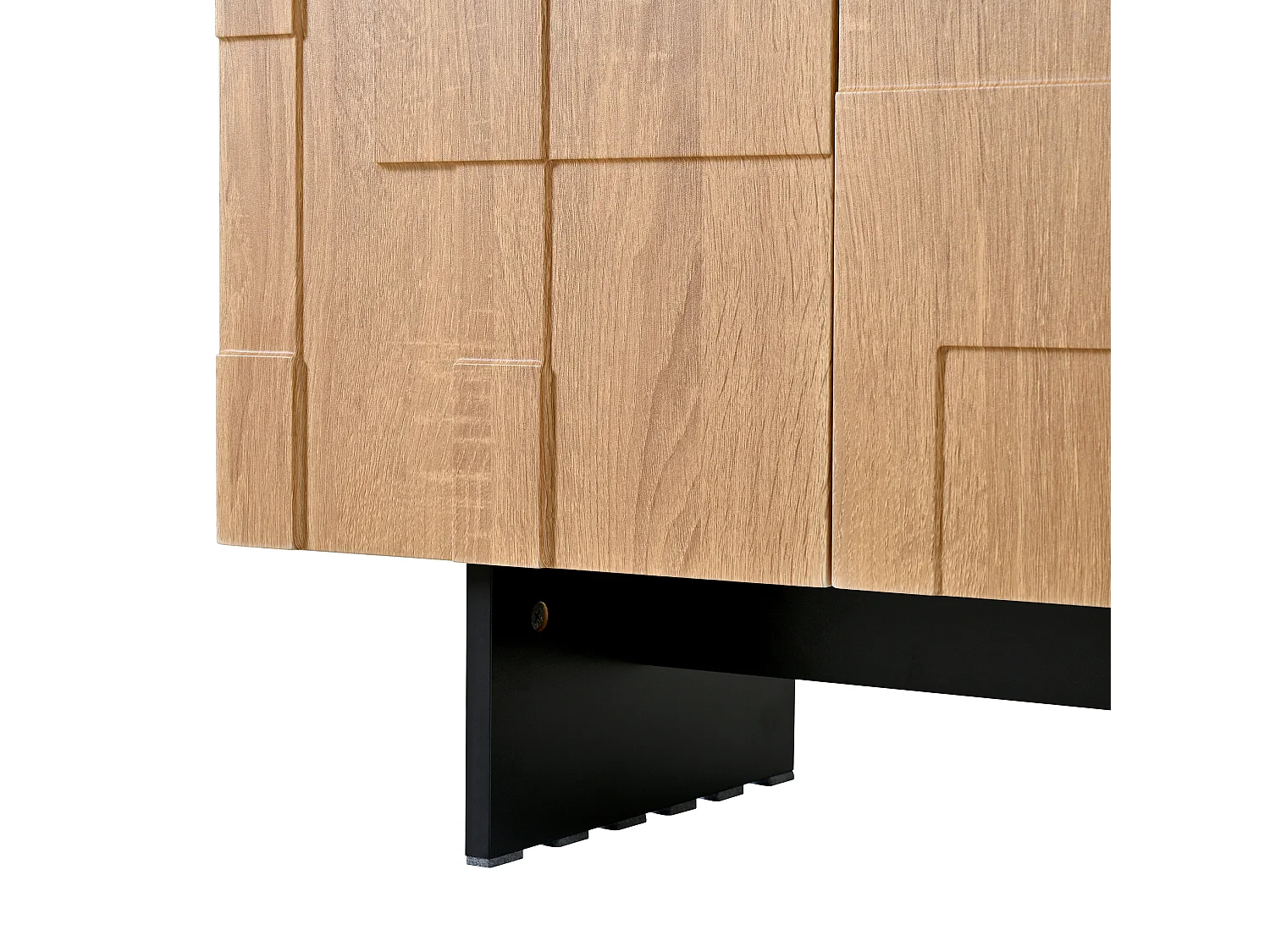 Buffet avec 3 portes et étagères réglables - Bois et noir 105x33,5x76 cm