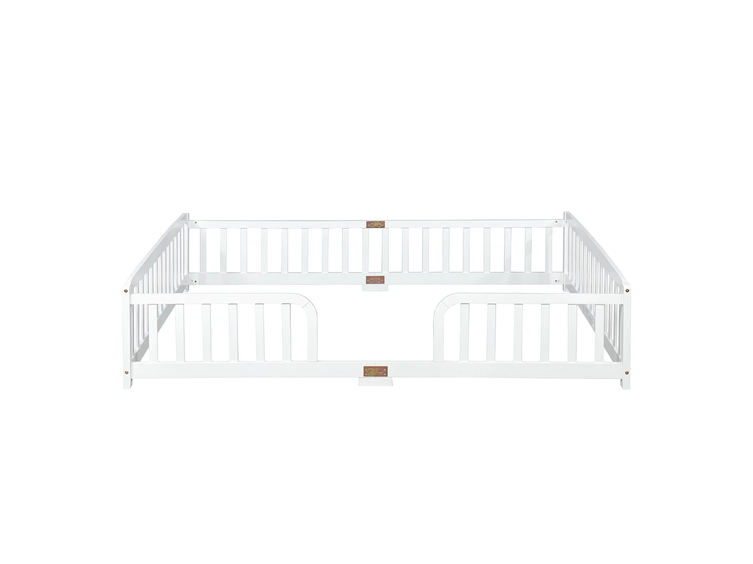 Lit au sol enfant 140x200 cm en pin - Sans sommier à lattes - Blanc