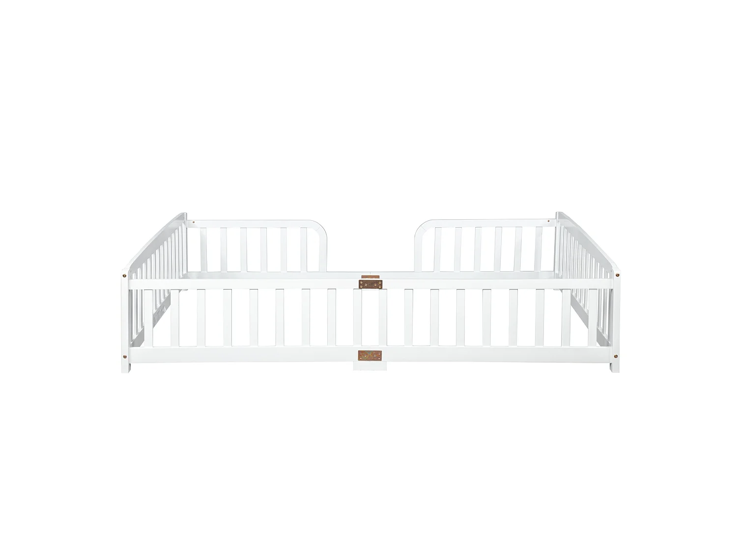 Lit au sol enfant 140x200 cm en pin - Sans sommier à lattes - Blanc