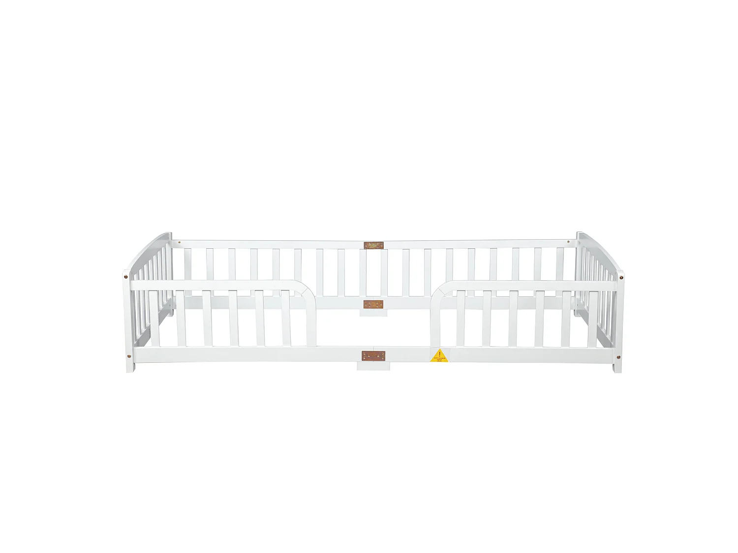 Lit au sol enfant 90x200 cm en pin - Sans sommier à lattes - Blanc