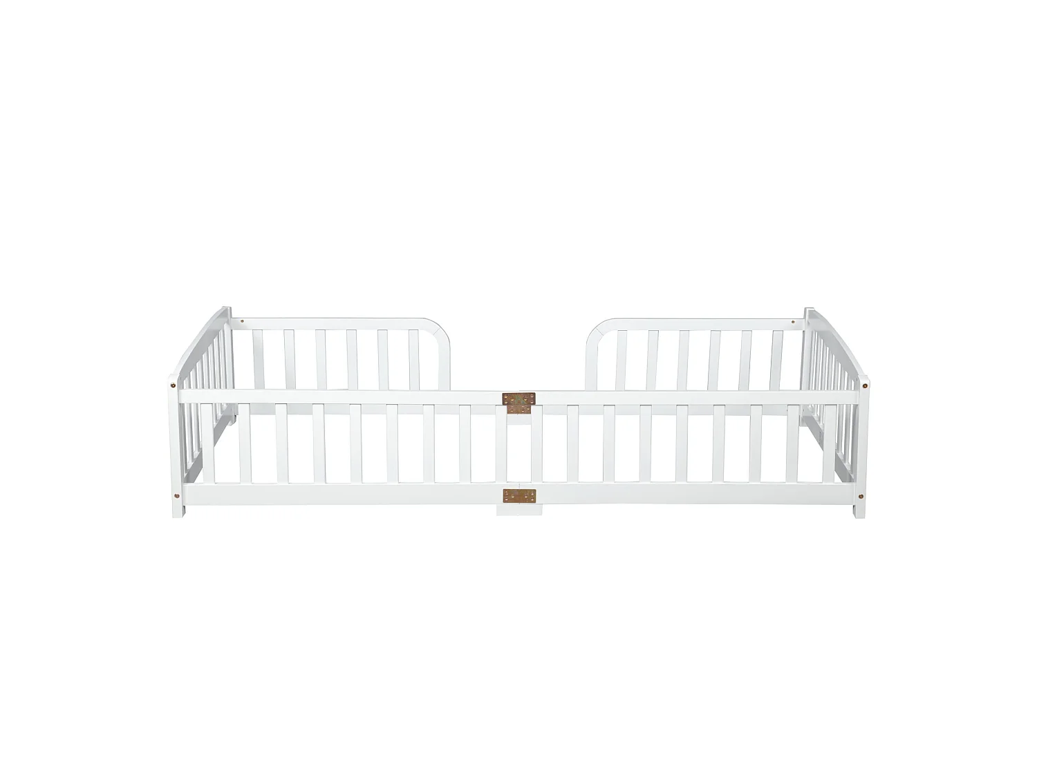 Lit au sol enfant 90x200 cm en pin - Sans sommier à lattes - Blanc
