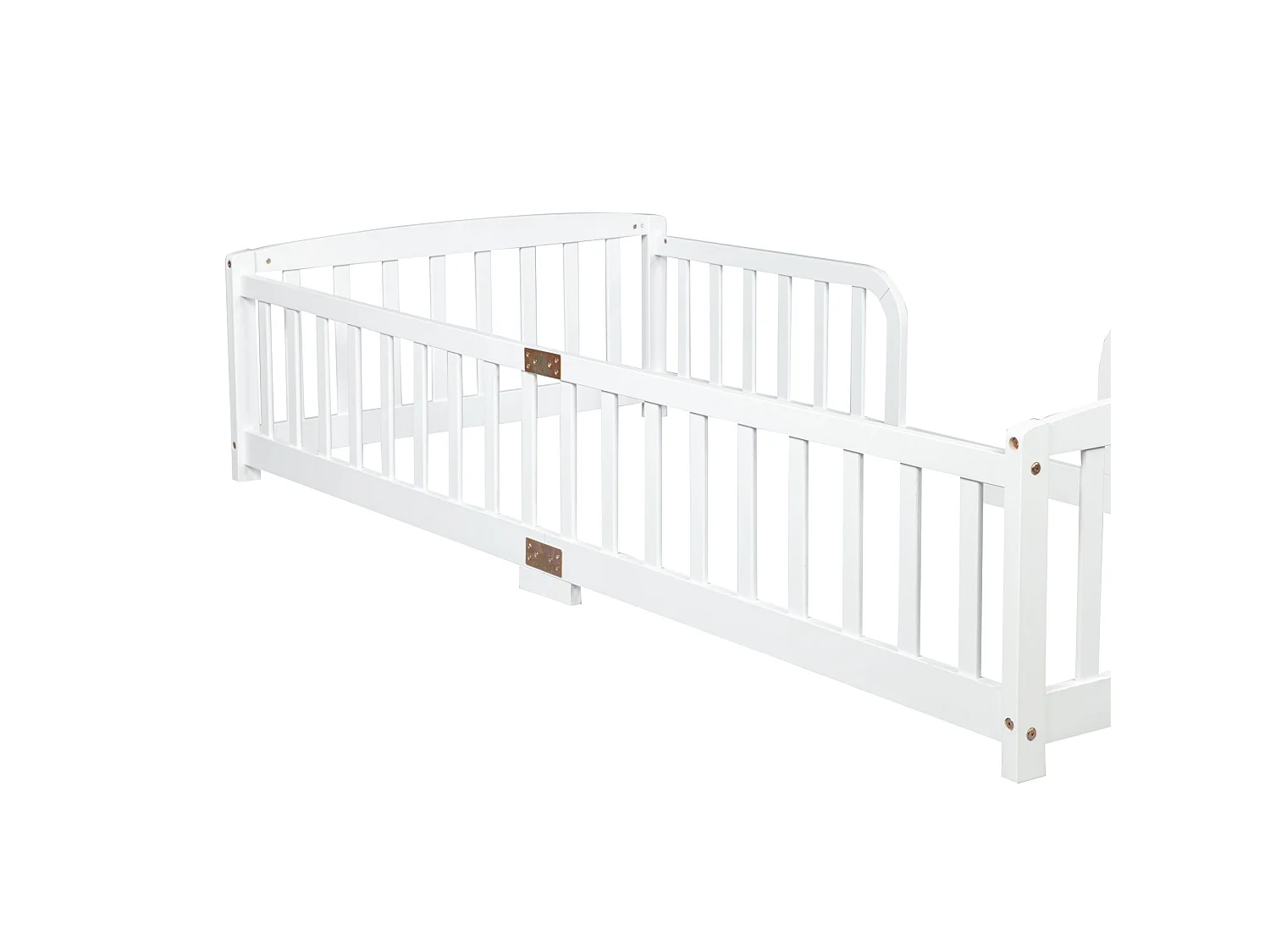 Lit au sol enfant 90x200 cm en pin - Sans sommier à lattes - Blanc