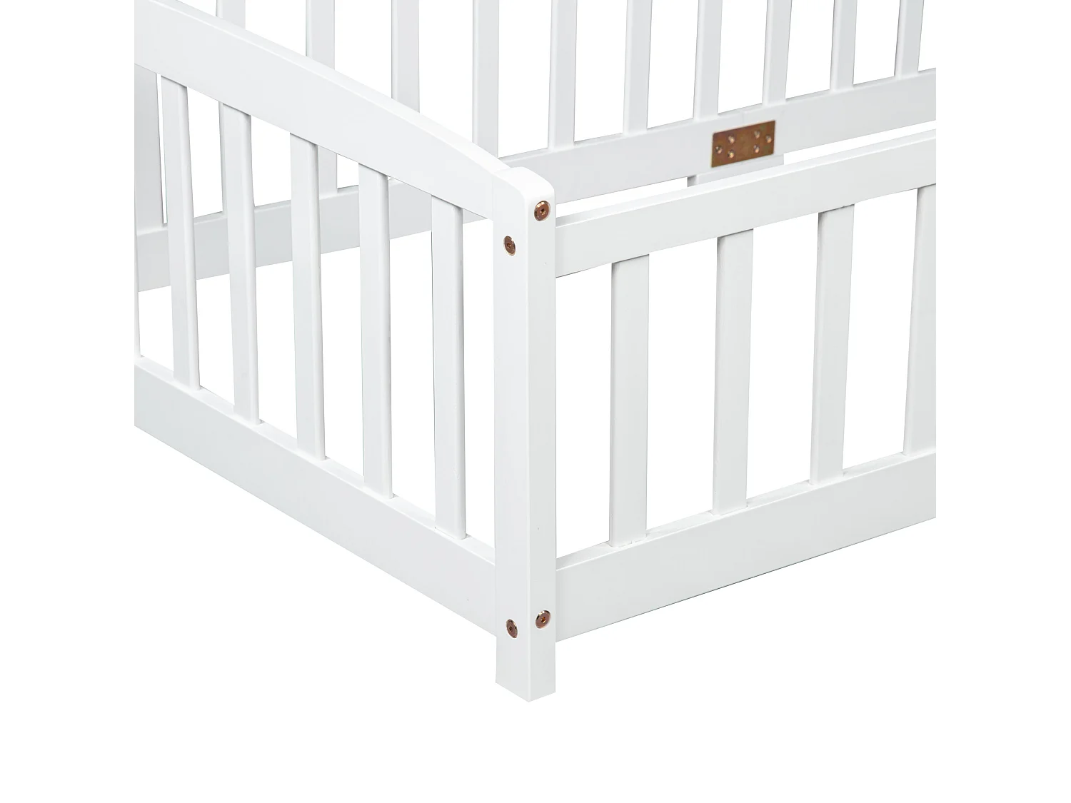 Lit au sol enfant 90x200 cm en pin - Sans sommier à lattes - Blanc