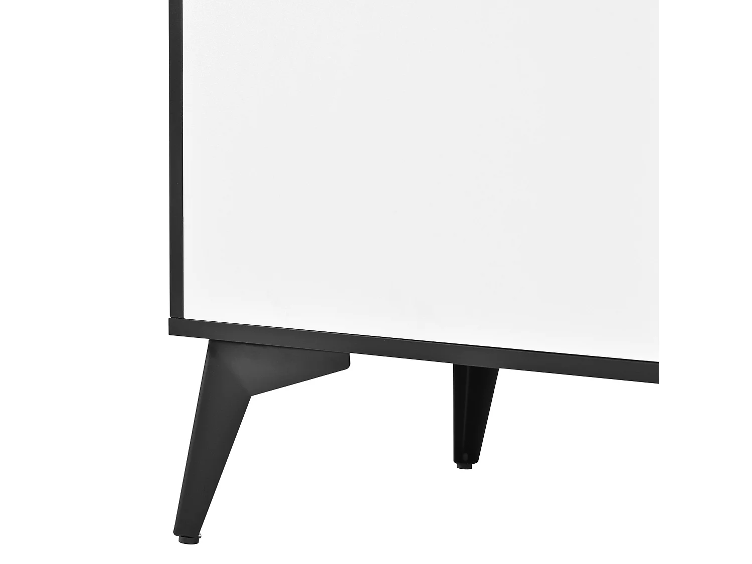 Aparador de cozinha com iluminação LED, 3 gavetas e 6 portas - Preto e branco