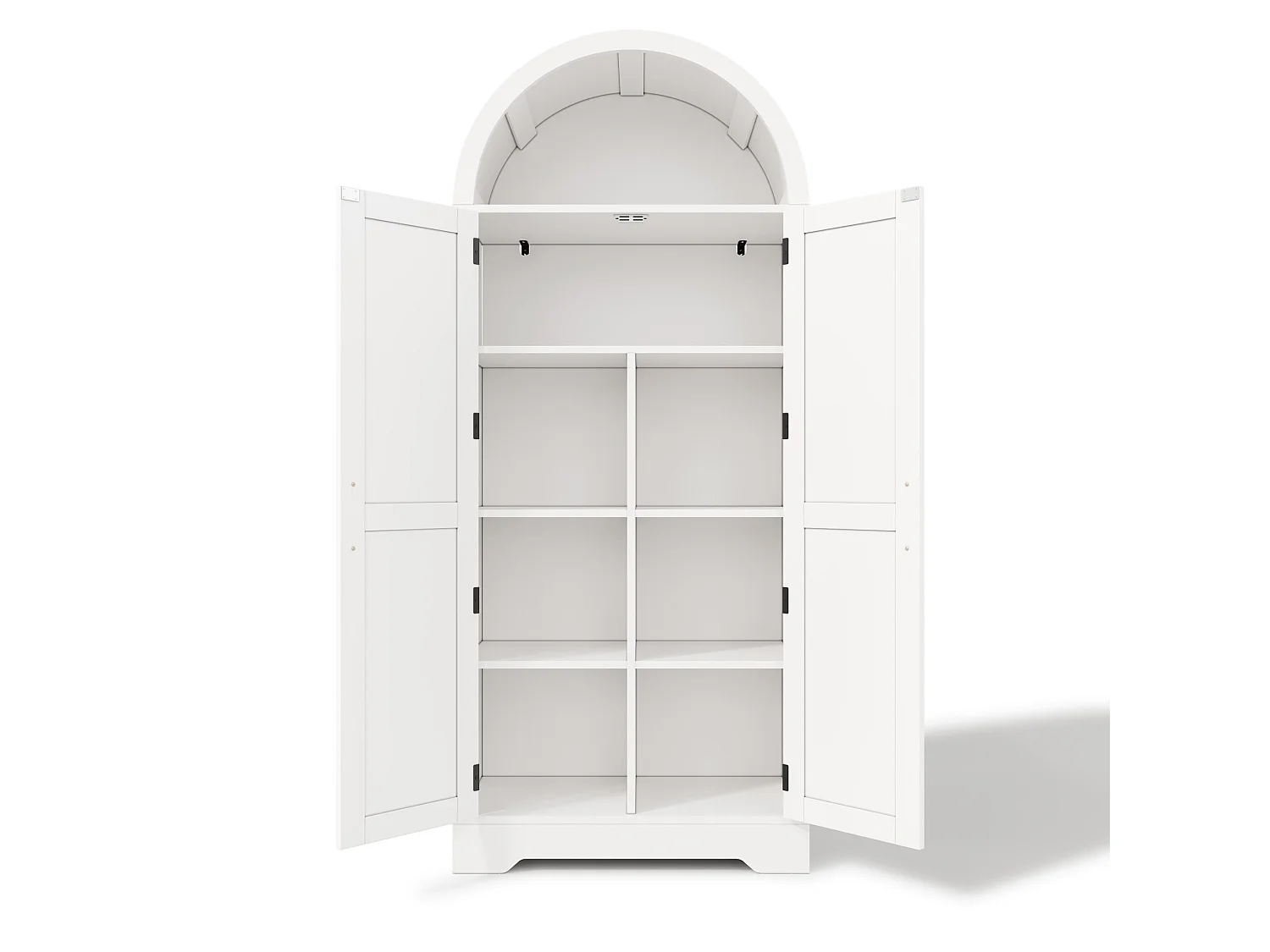 Buffet de cuisine 70x35x170 cm blanc avec portes et étagères réglables